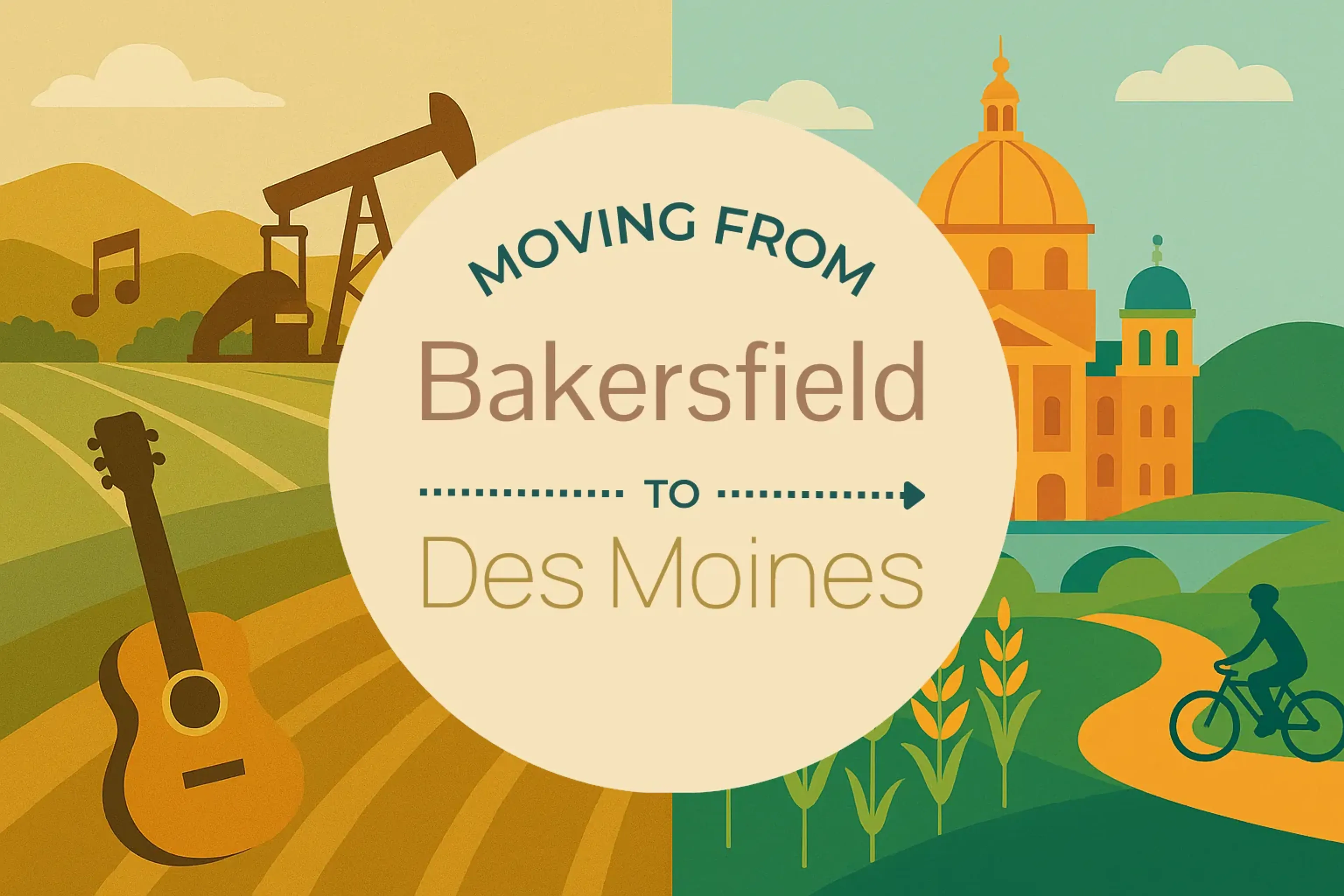 Side-by-side comparison of Bakersfield to Des Moines moving companies