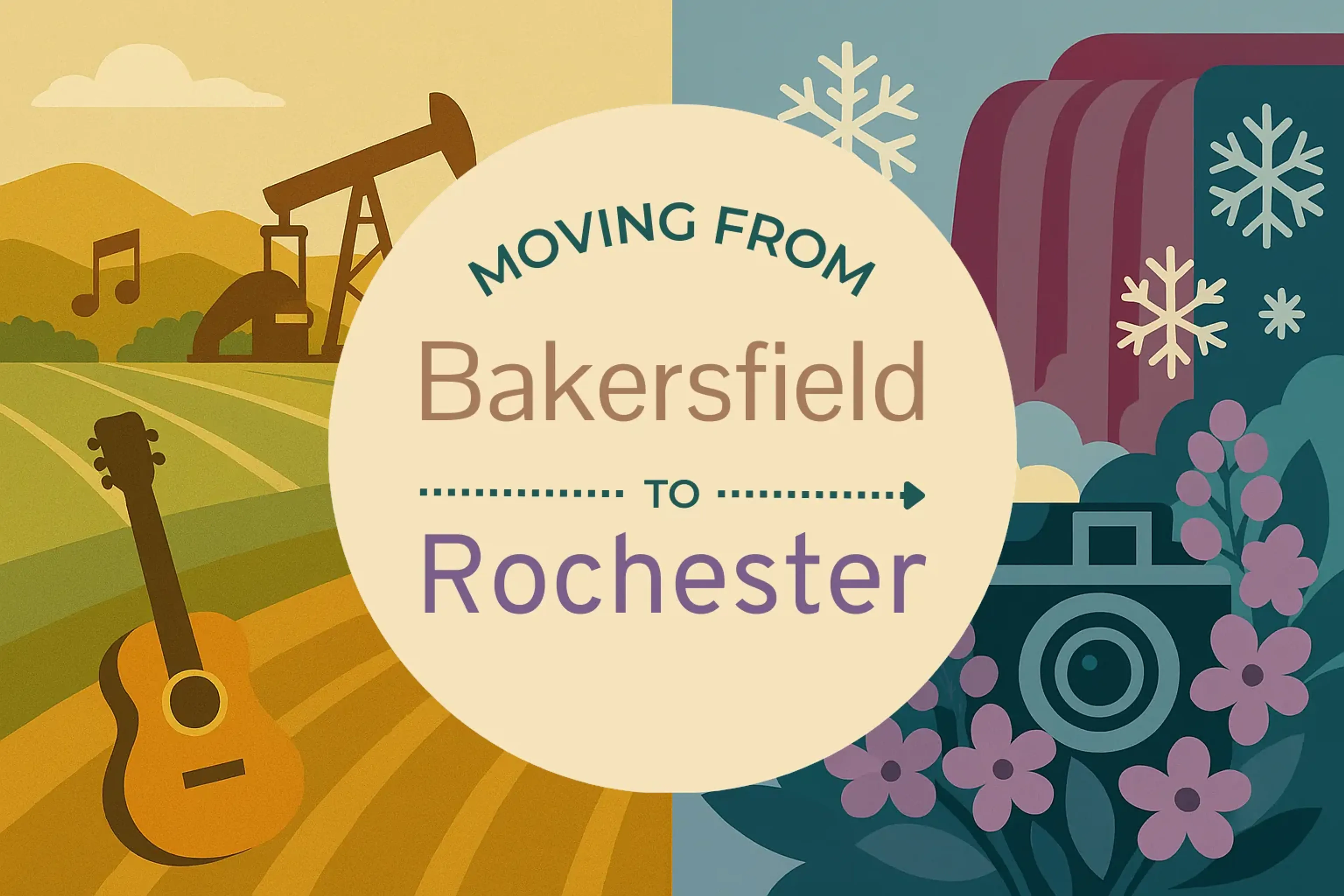 Side-by-side comparison of Bakersfield to Rochester moving companies