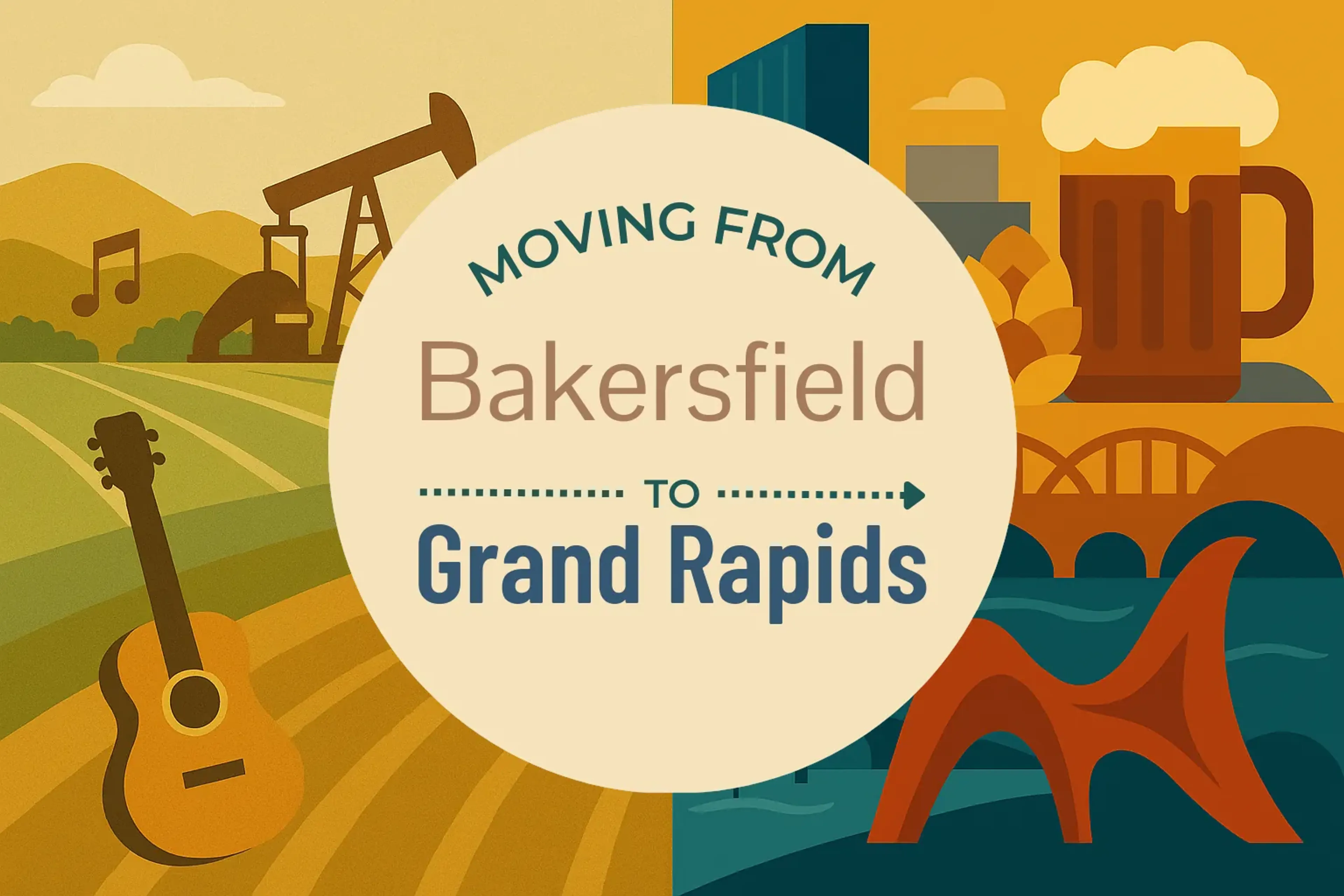 Side-by-side comparison of Bakersfield to Grand Rapids moving companies