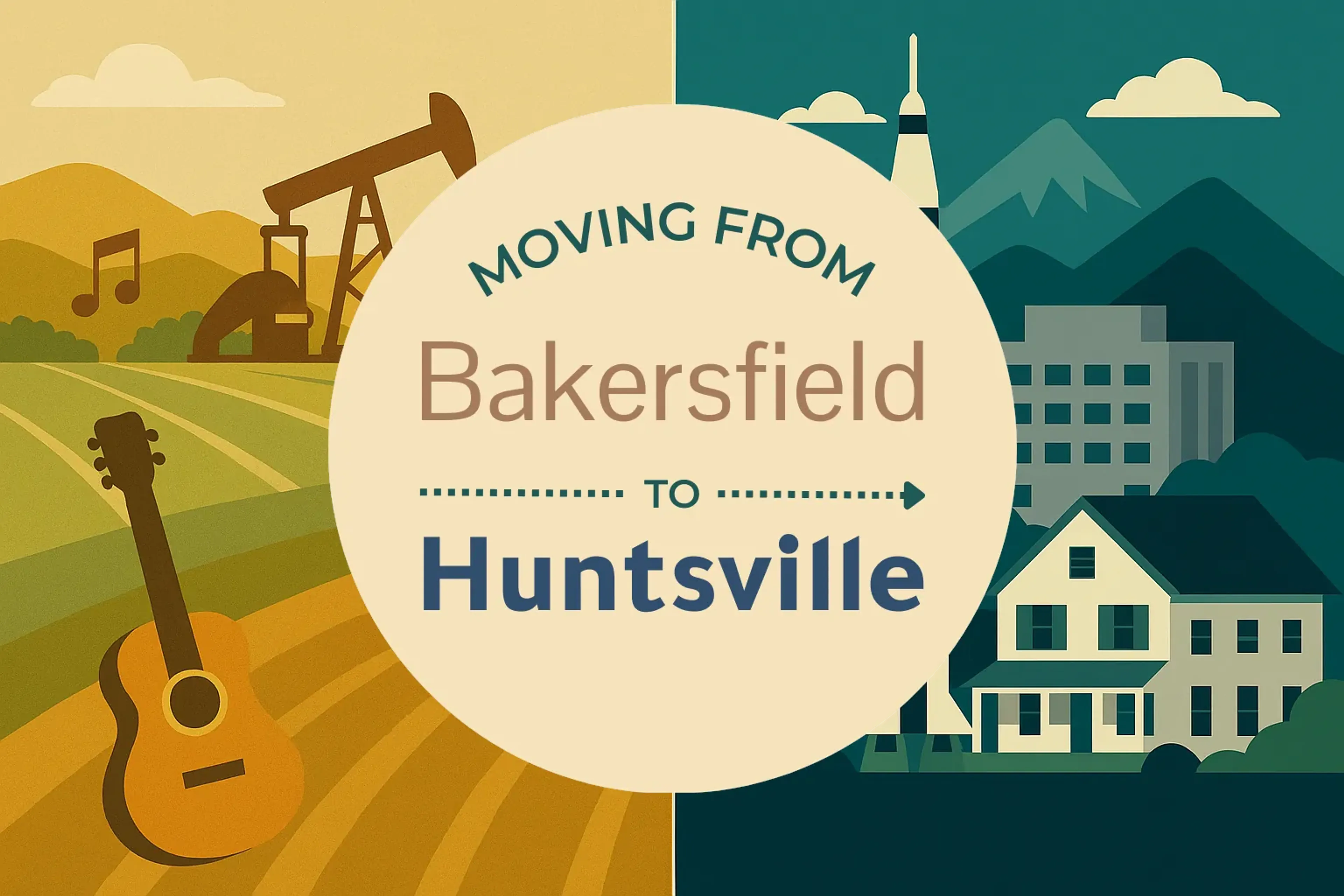 Side-by-side comparison of Bakersfield to Huntsville moving companies