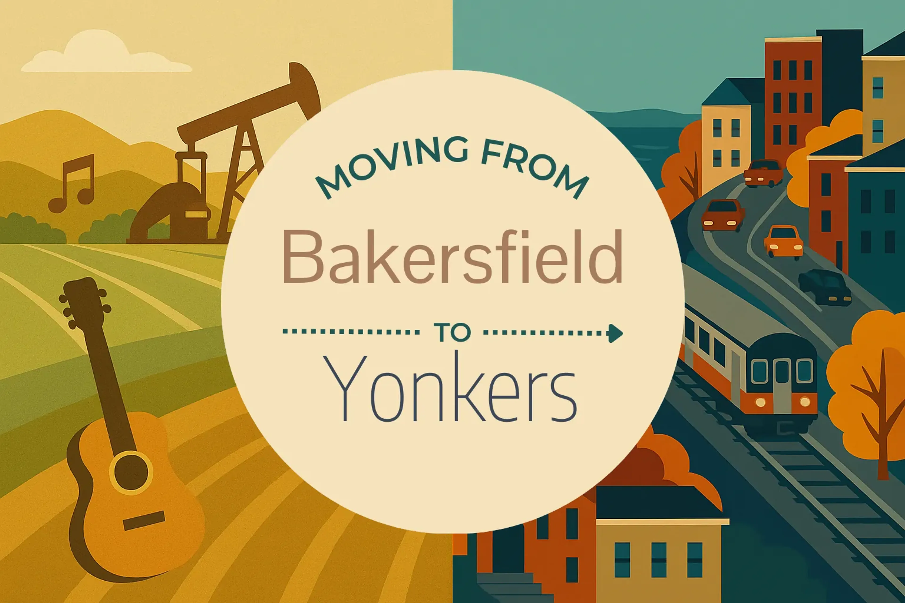 Side-by-side comparison of Bakersfield to Yonkers moving companies