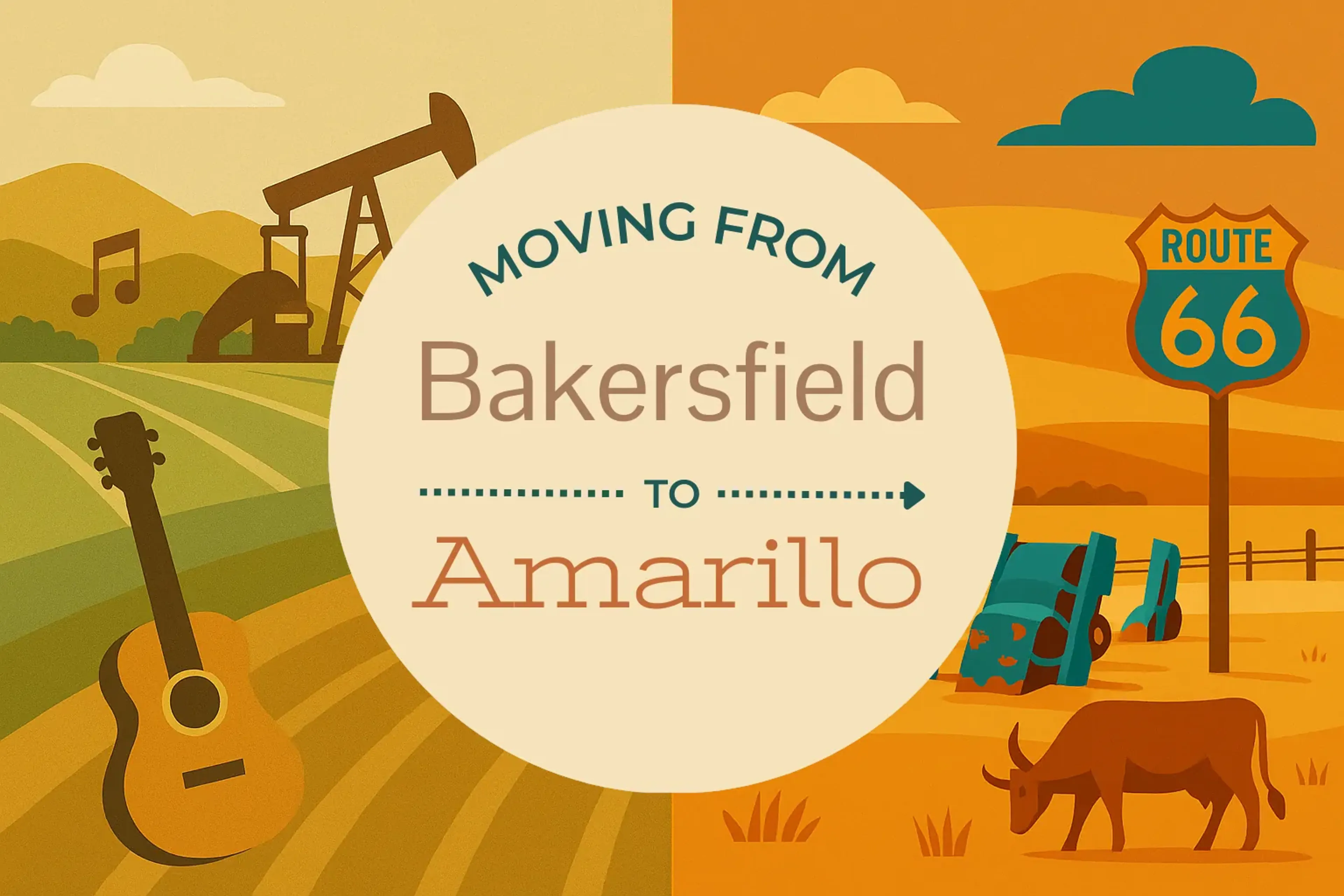 Side-by-side comparison of Bakersfield to Amarillo moving companies