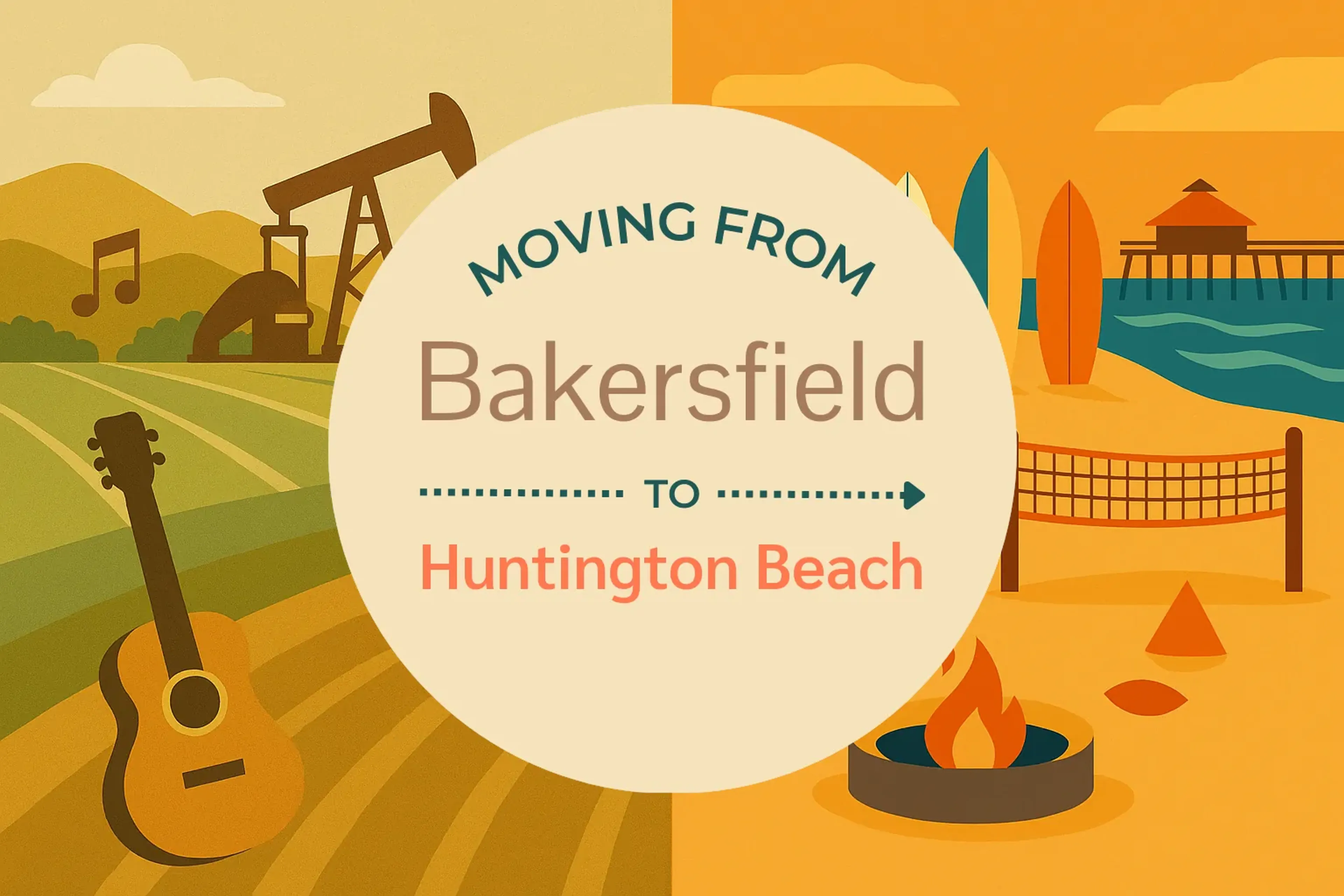 Side-by-side comparison of Bakersfield to Huntington Beach moving companies