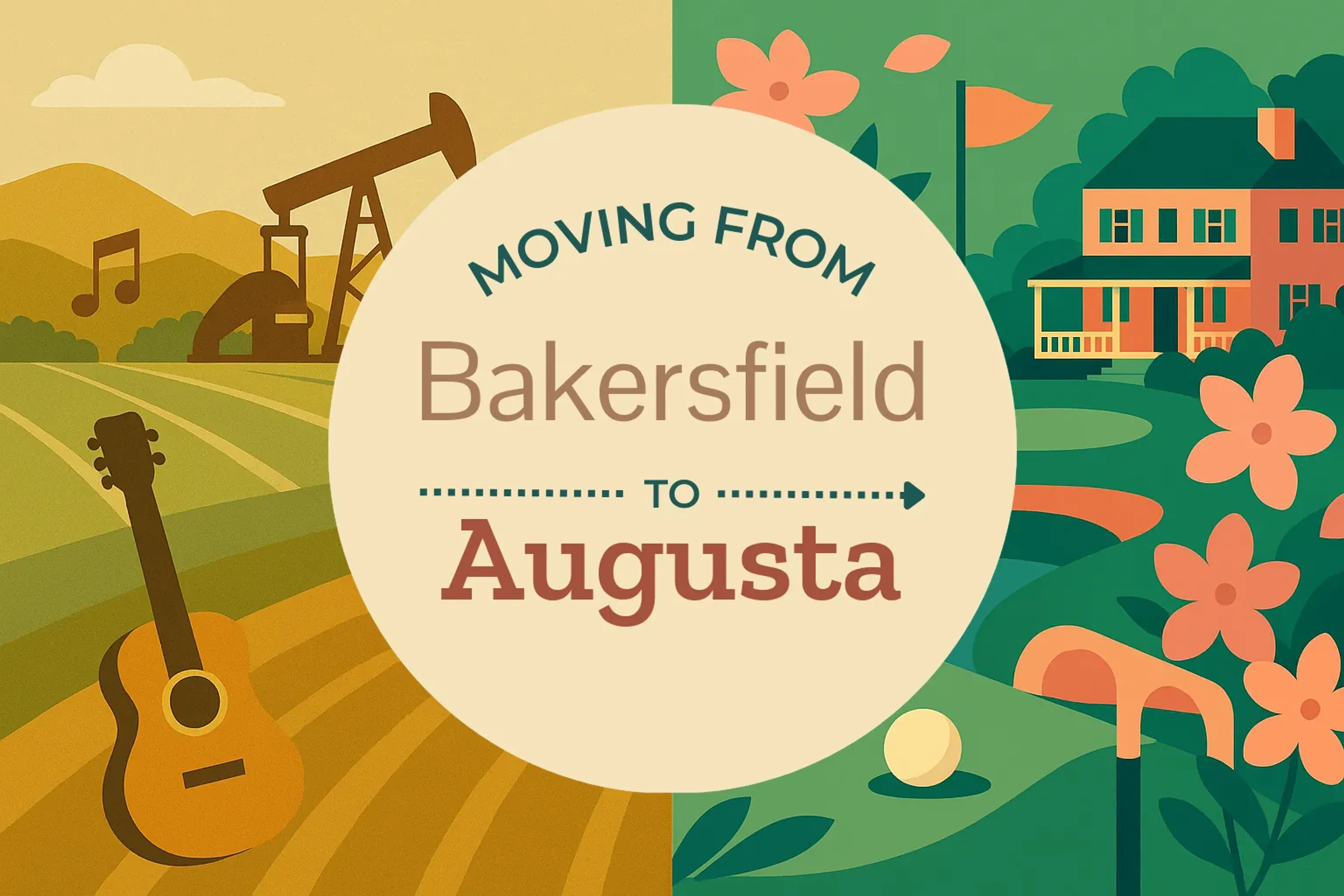 Side-by-side comparison of Bakersfield to Augusta moving companies