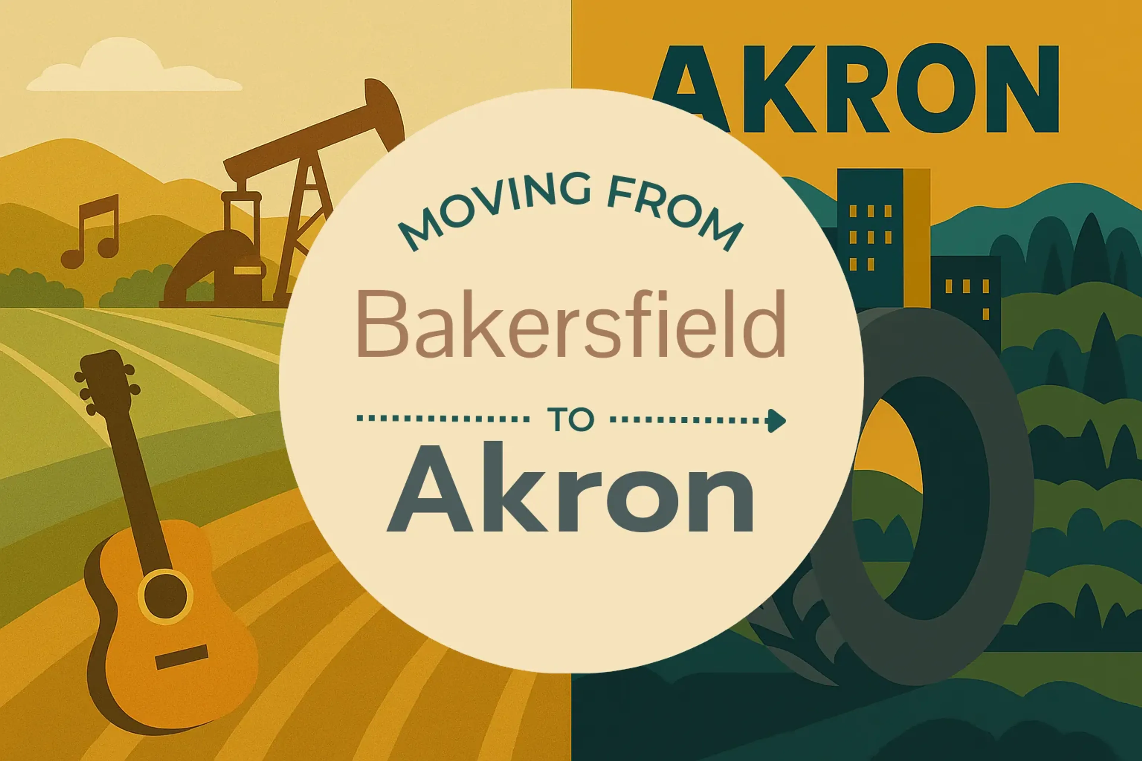 Side-by-side comparison of Bakersfield to Akron moving companies