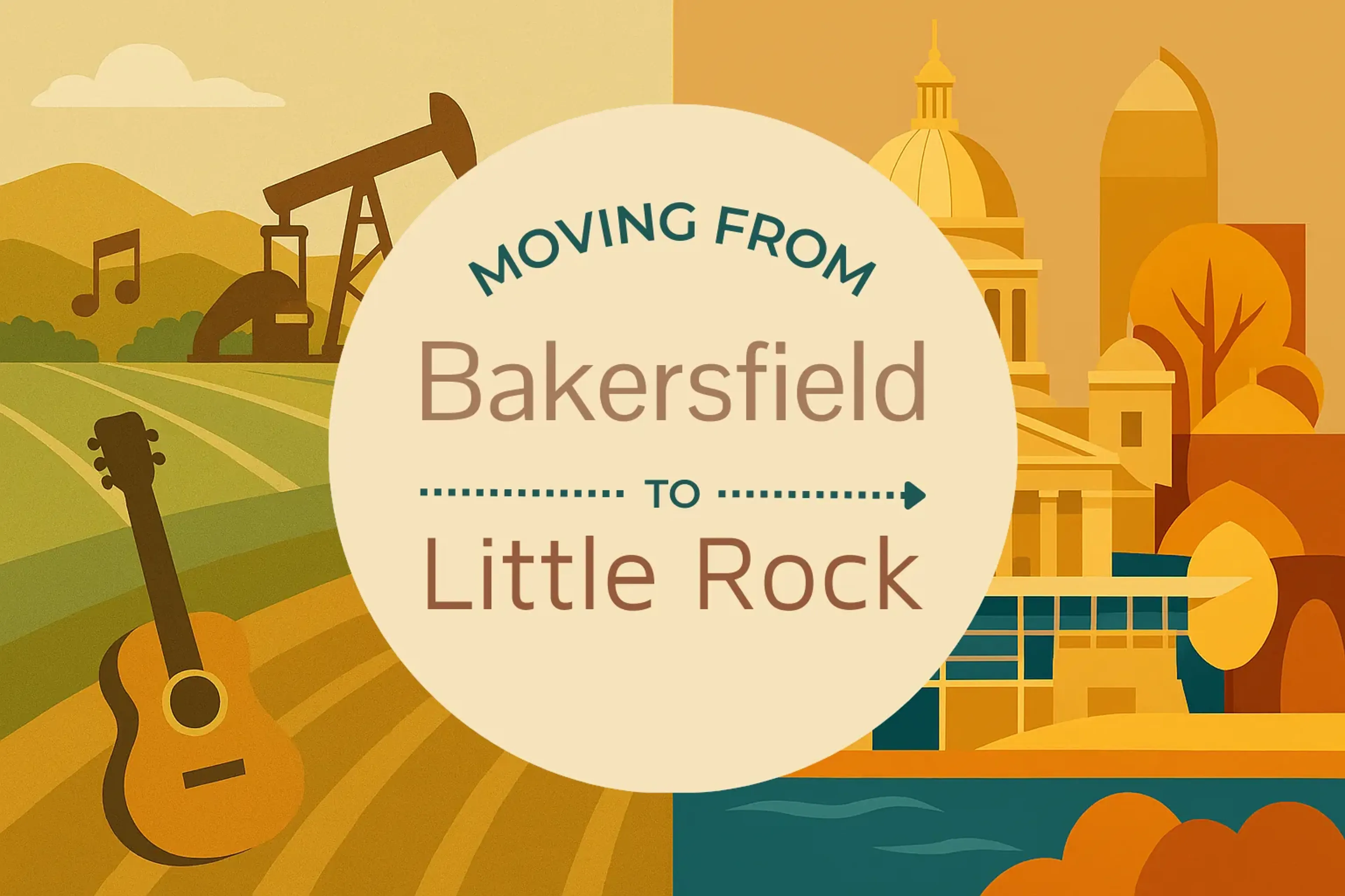 Side-by-side comparison of Bakersfield to Little Rock moving companies