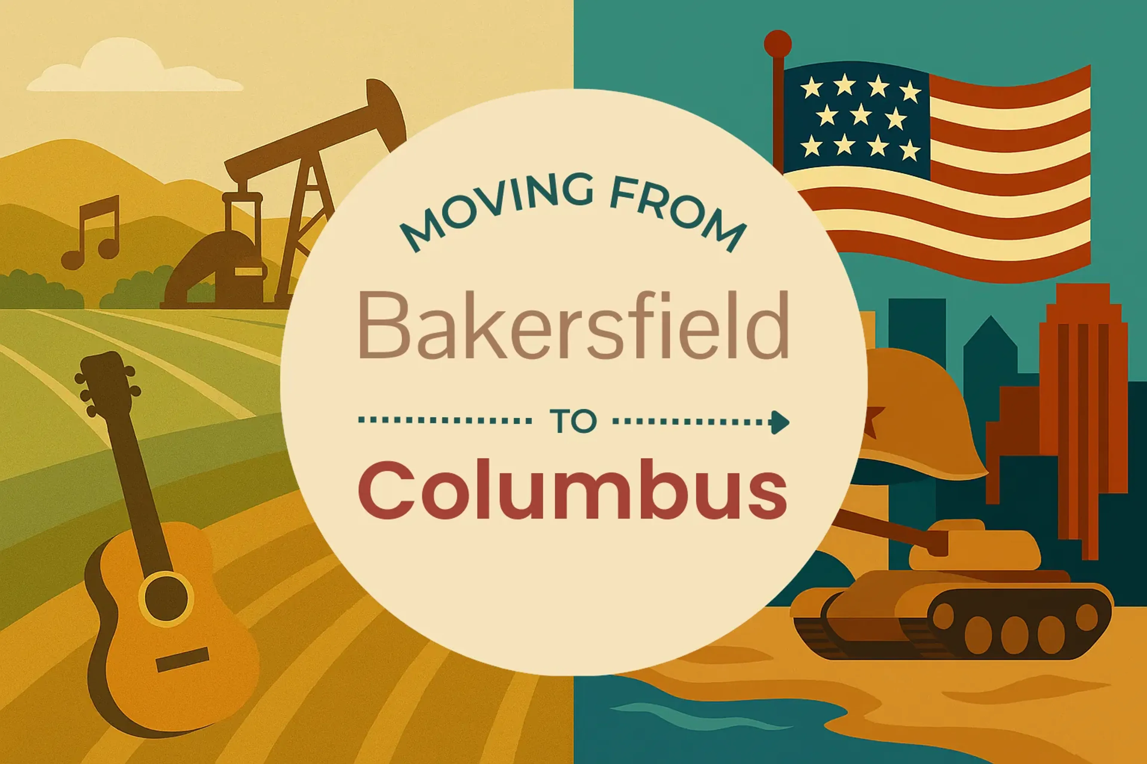 Side-by-side comparison of Bakersfield to Columbus moving companies