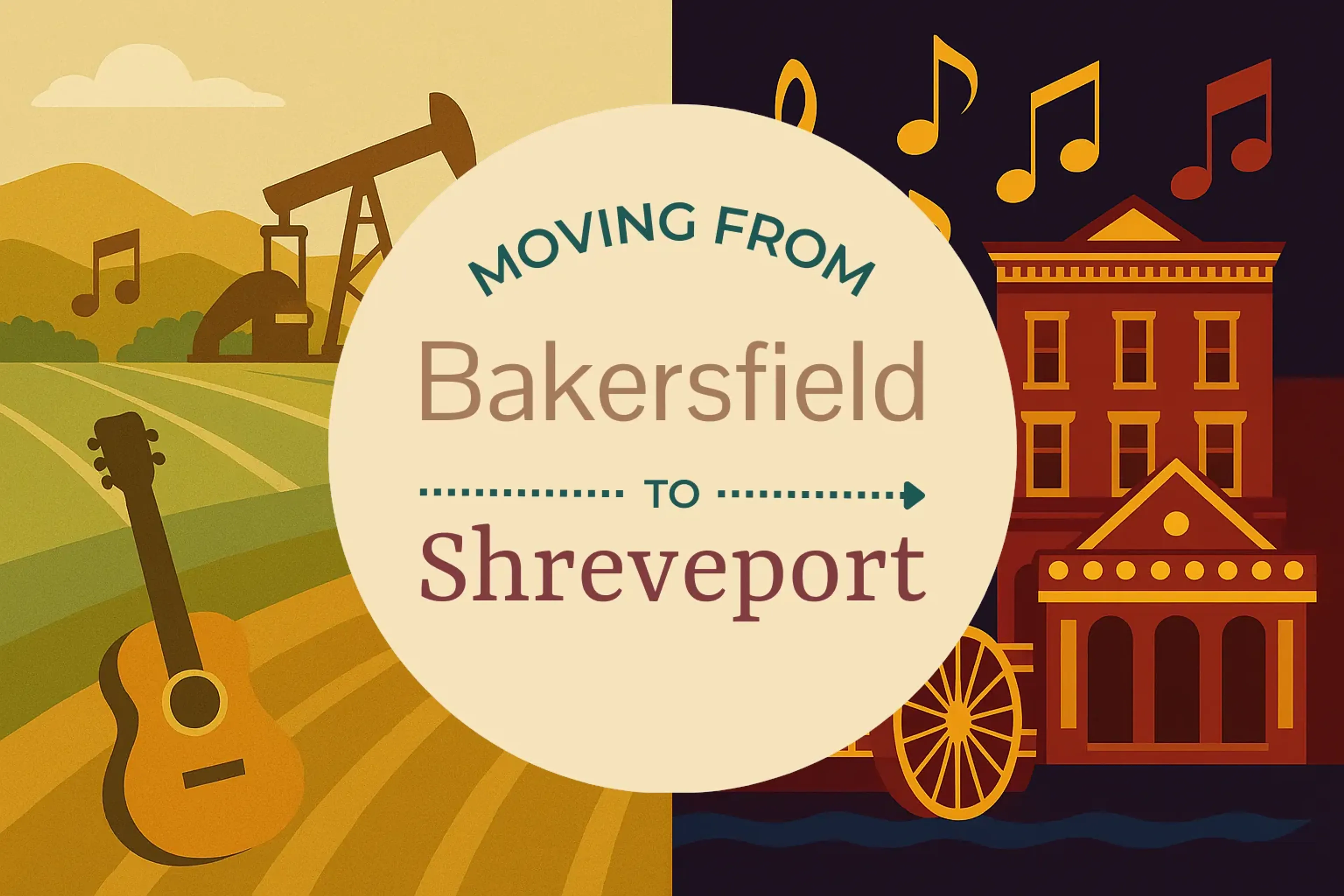 Side-by-side comparison of Bakersfield to Shreveport moving companies