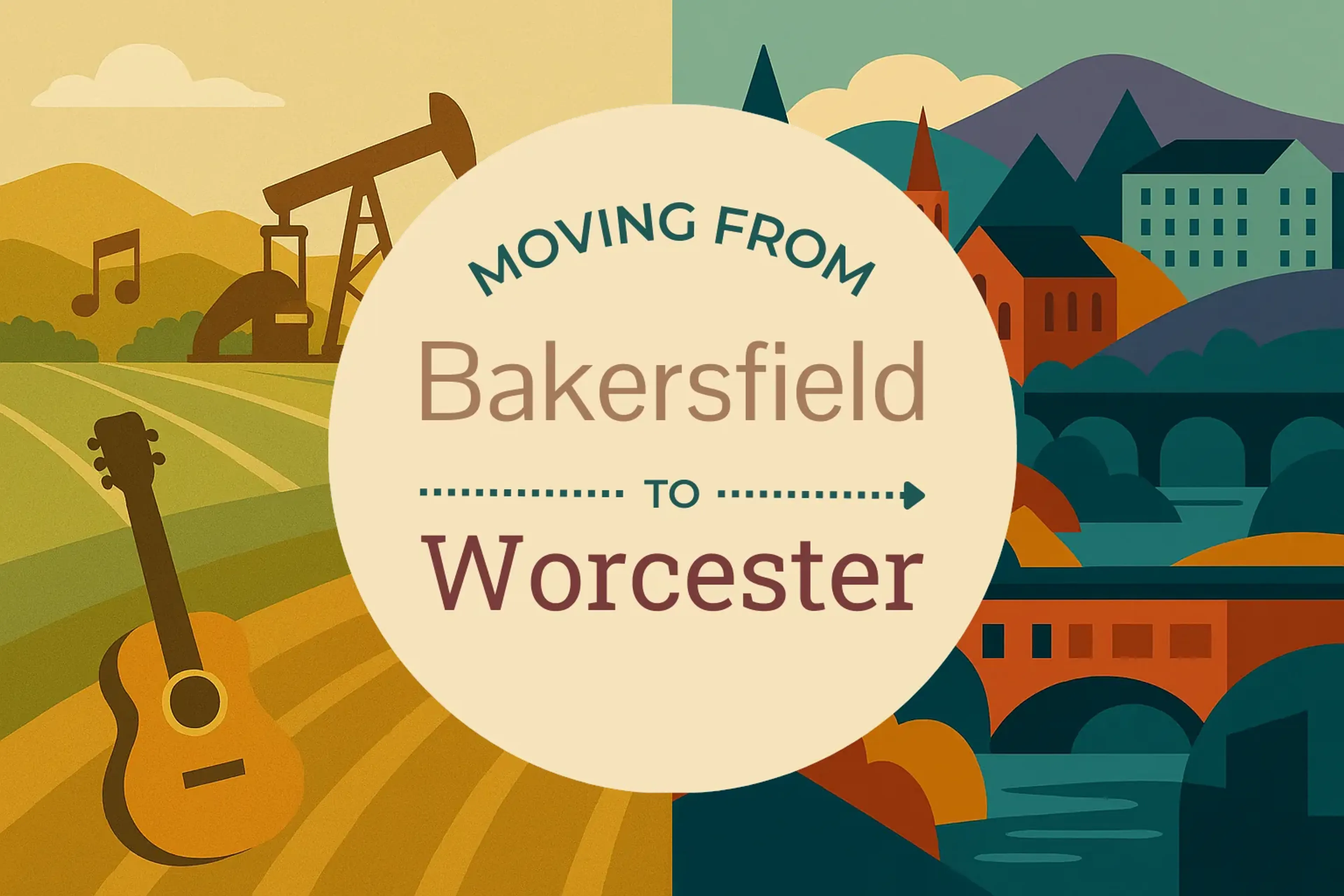 Side-by-side comparison of Bakersfield to Worcester moving companies