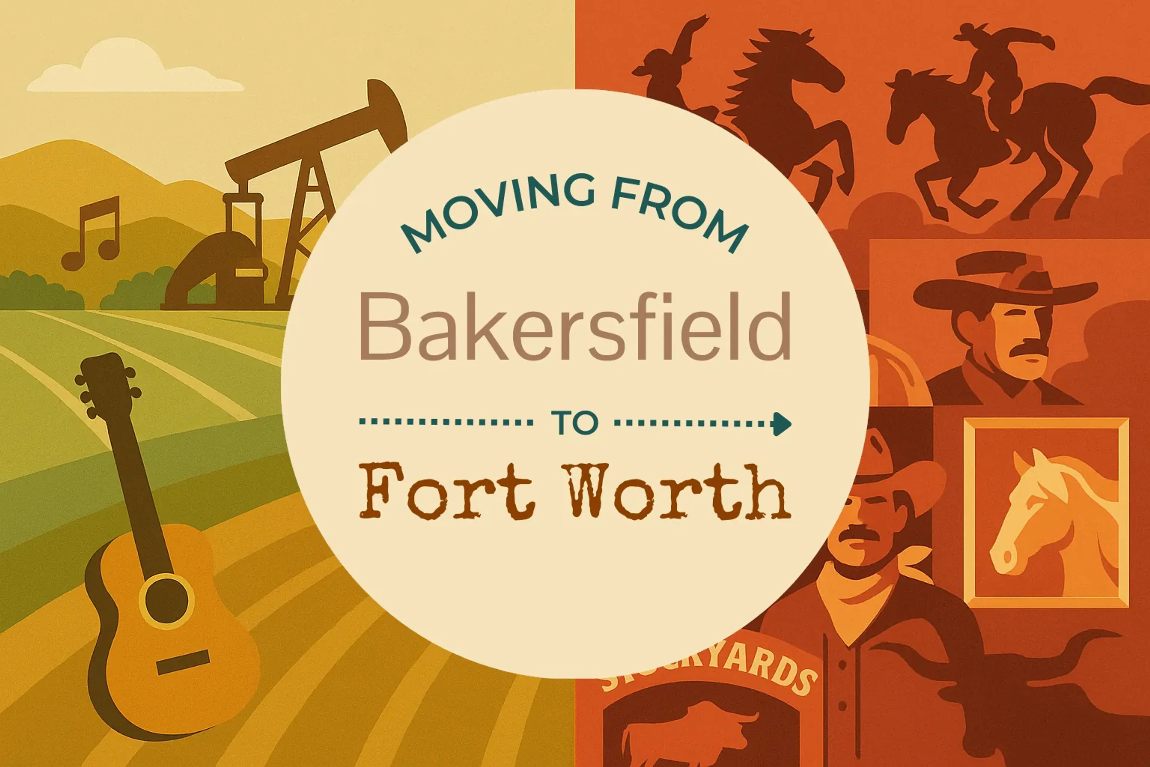 Side-by-side comparison of Bakersfield to Fort Worth moving companies