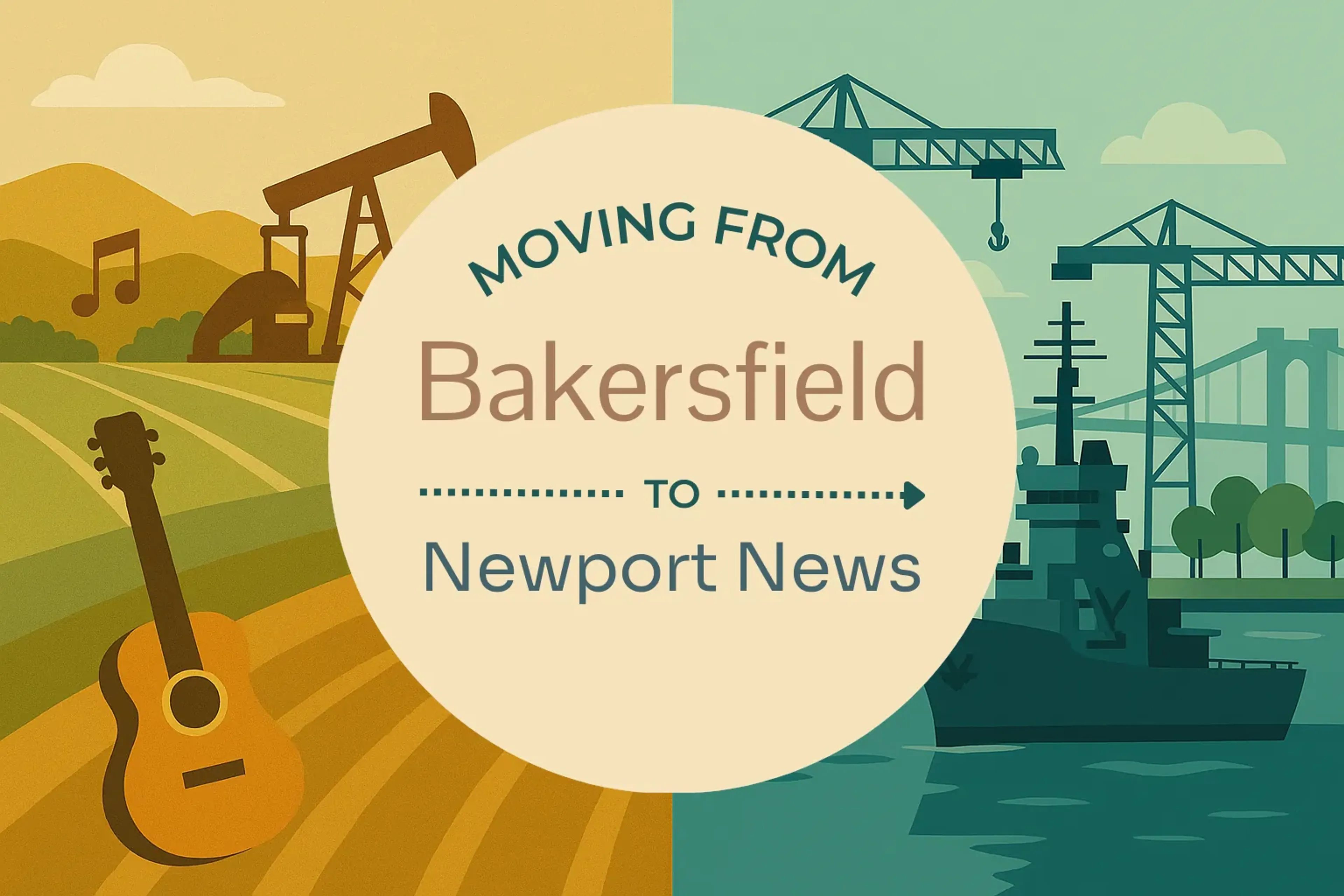 Side-by-side comparison of Bakersfield to Newport News moving companies