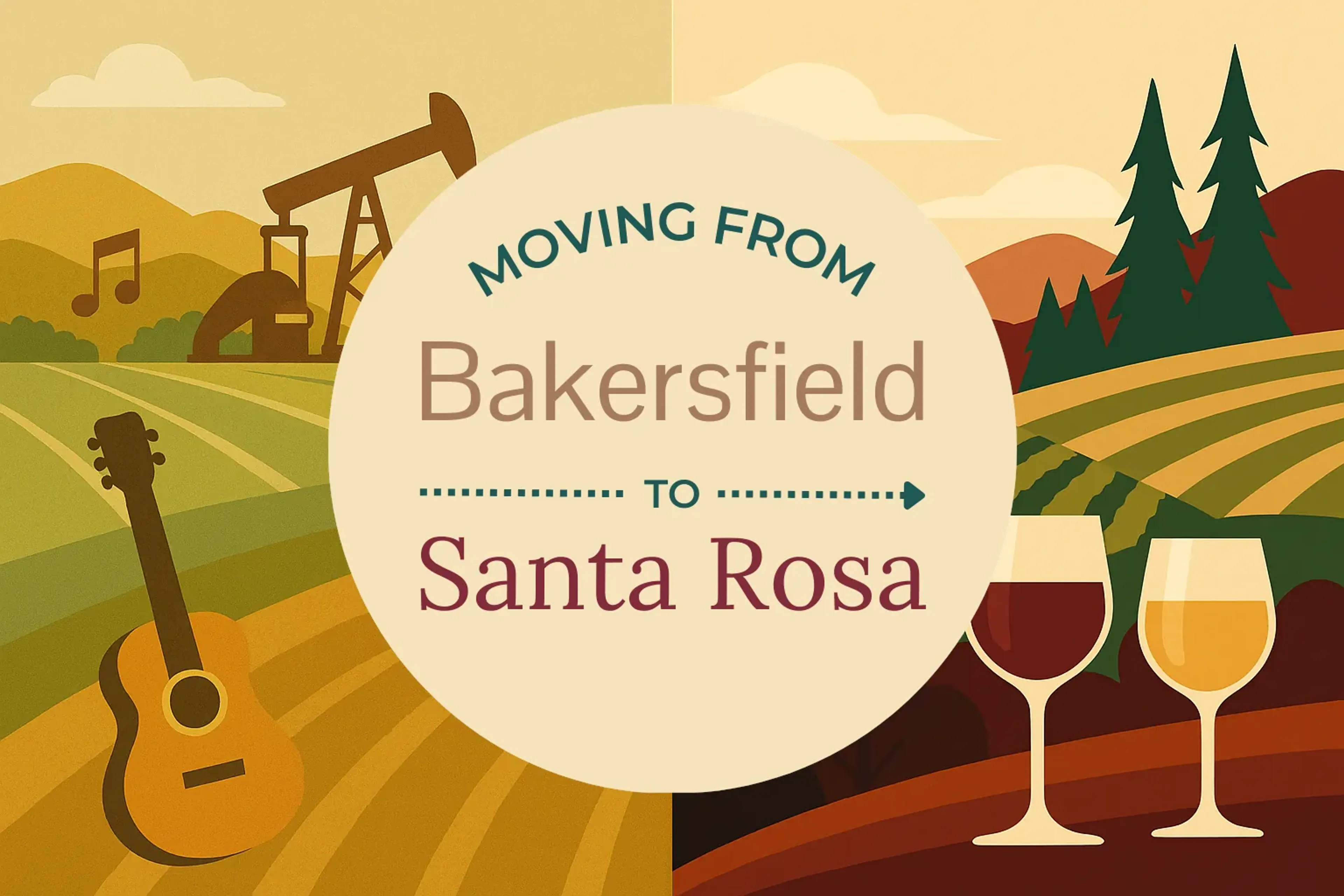 Side-by-side comparison of Bakersfield to Santa Rosa moving companies