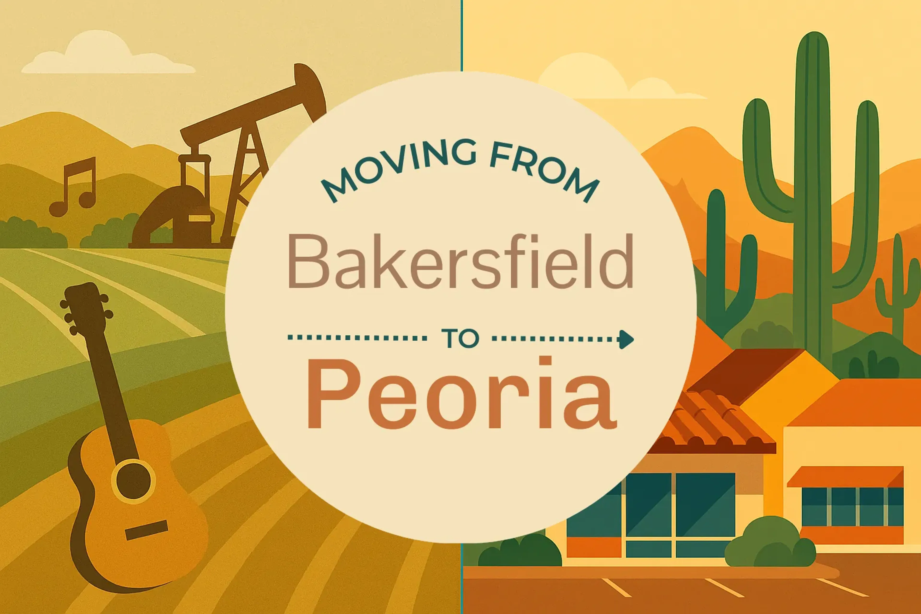 Side-by-side comparison of Bakersfield to Peoria moving companies