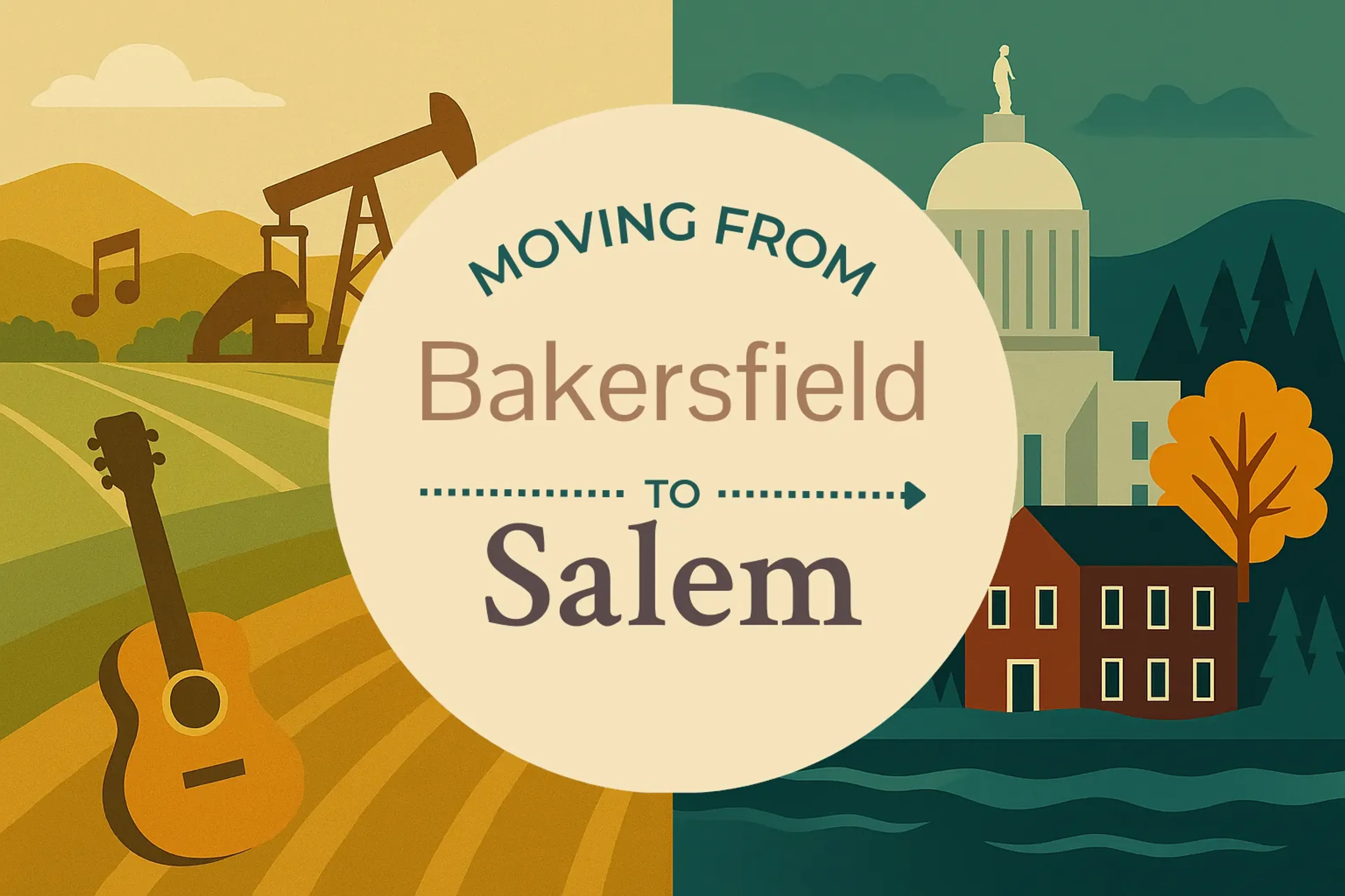 Side-by-side comparison of Bakersfield to Salem moving companies