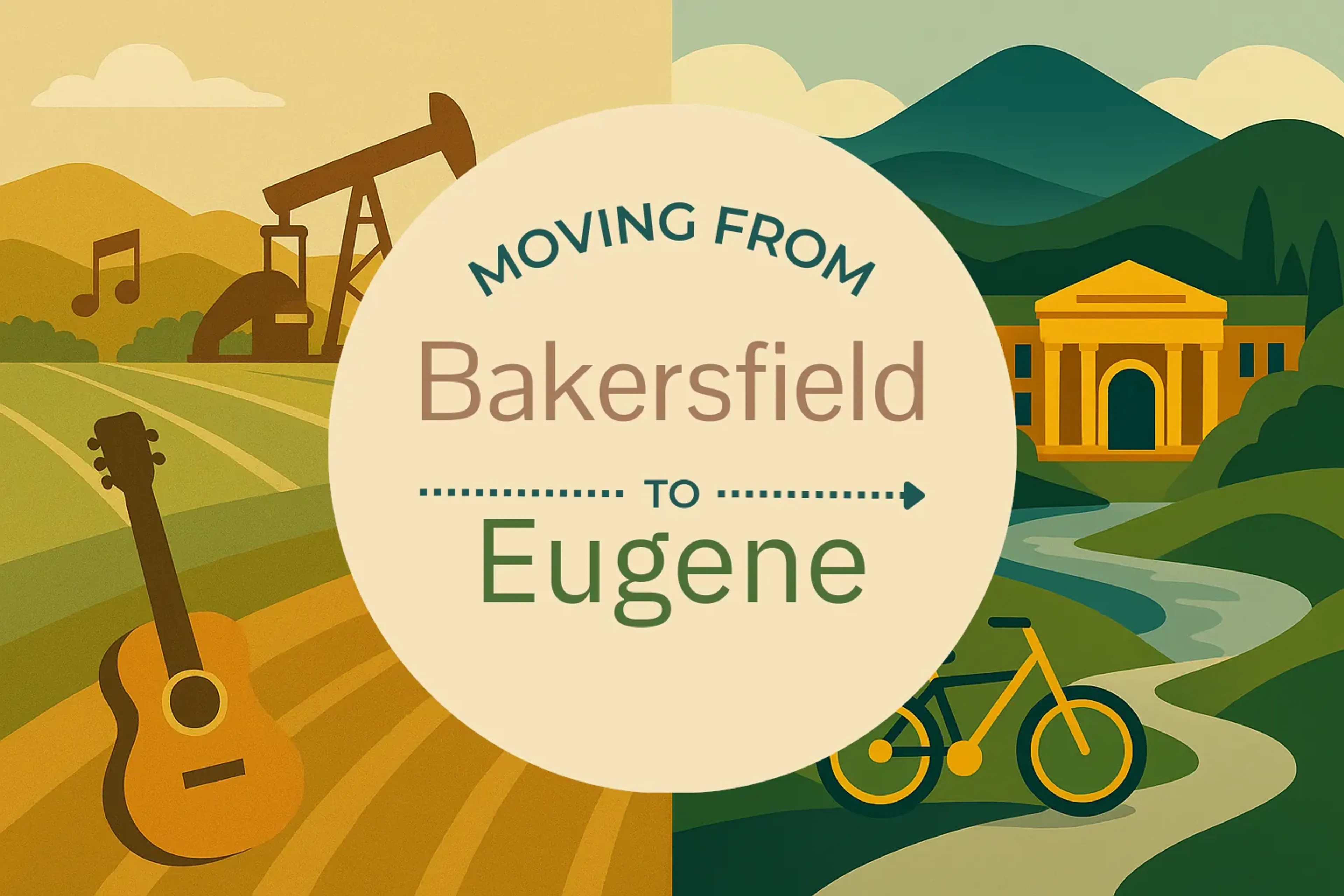 Side-by-side comparison of Bakersfield to Eugene moving companies