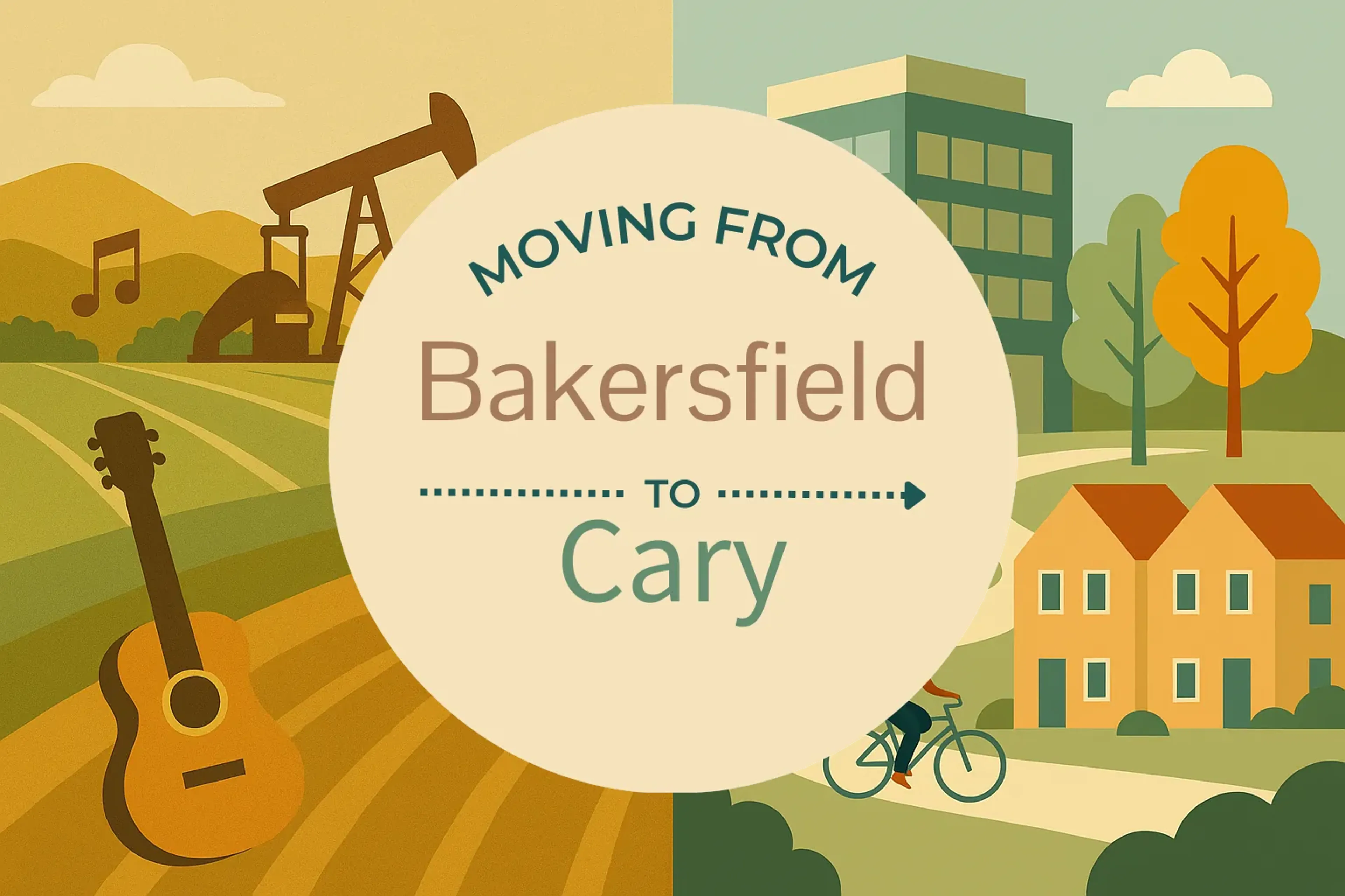 Side-by-side comparison of Bakersfield to Cary moving companies