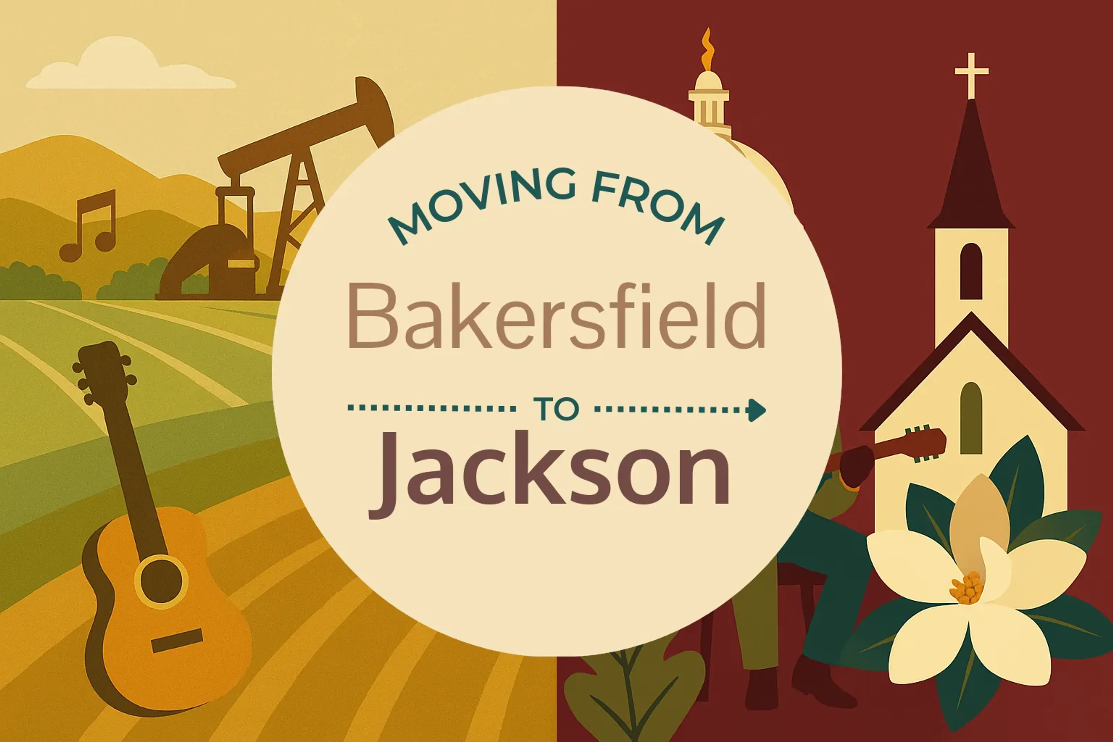 Side-by-side comparison of Bakersfield to Jackson moving companies
