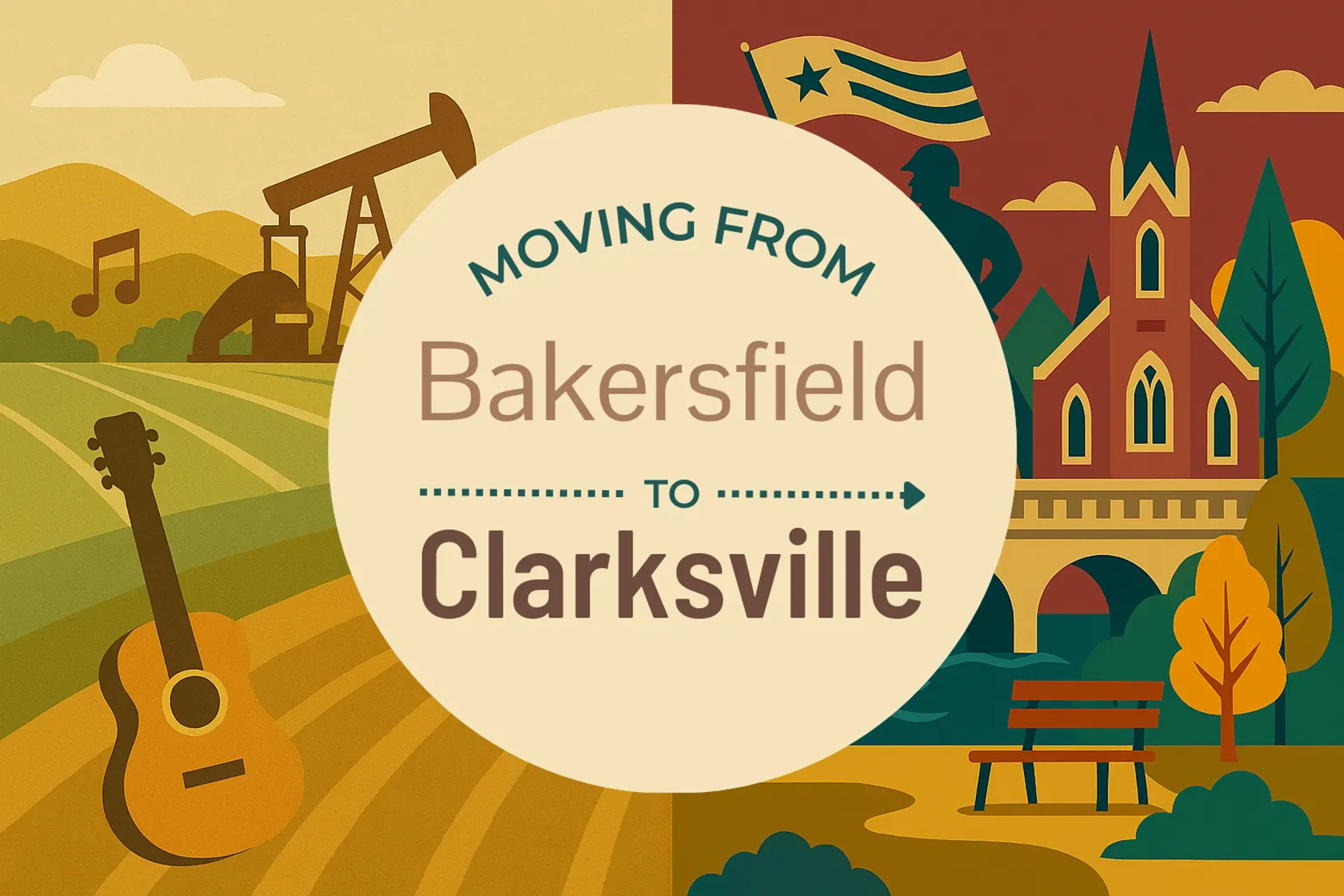 Side-by-side comparison of Bakersfield to Clarksville moving companies