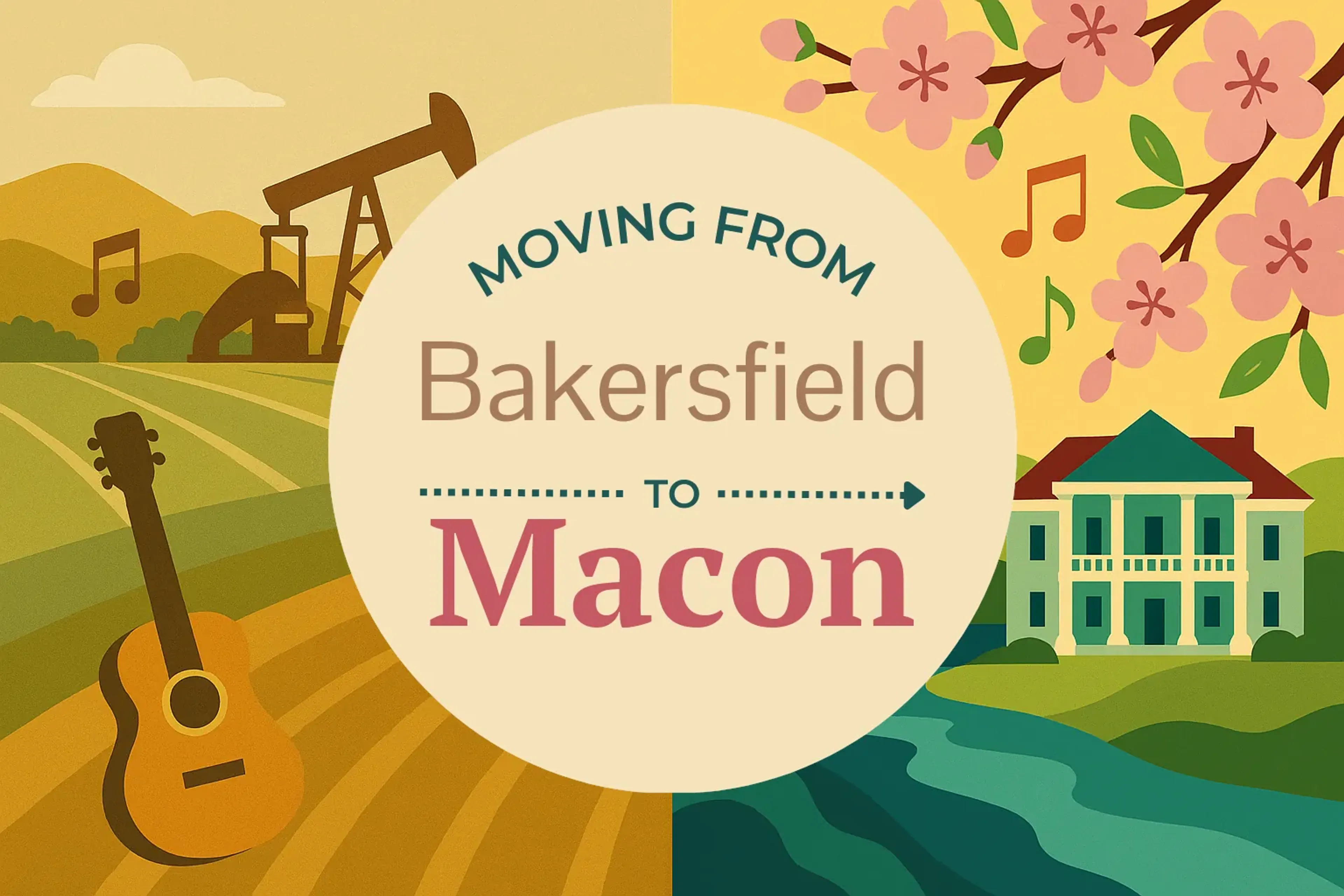 Side-by-side comparison of Bakersfield to Macon moving companies