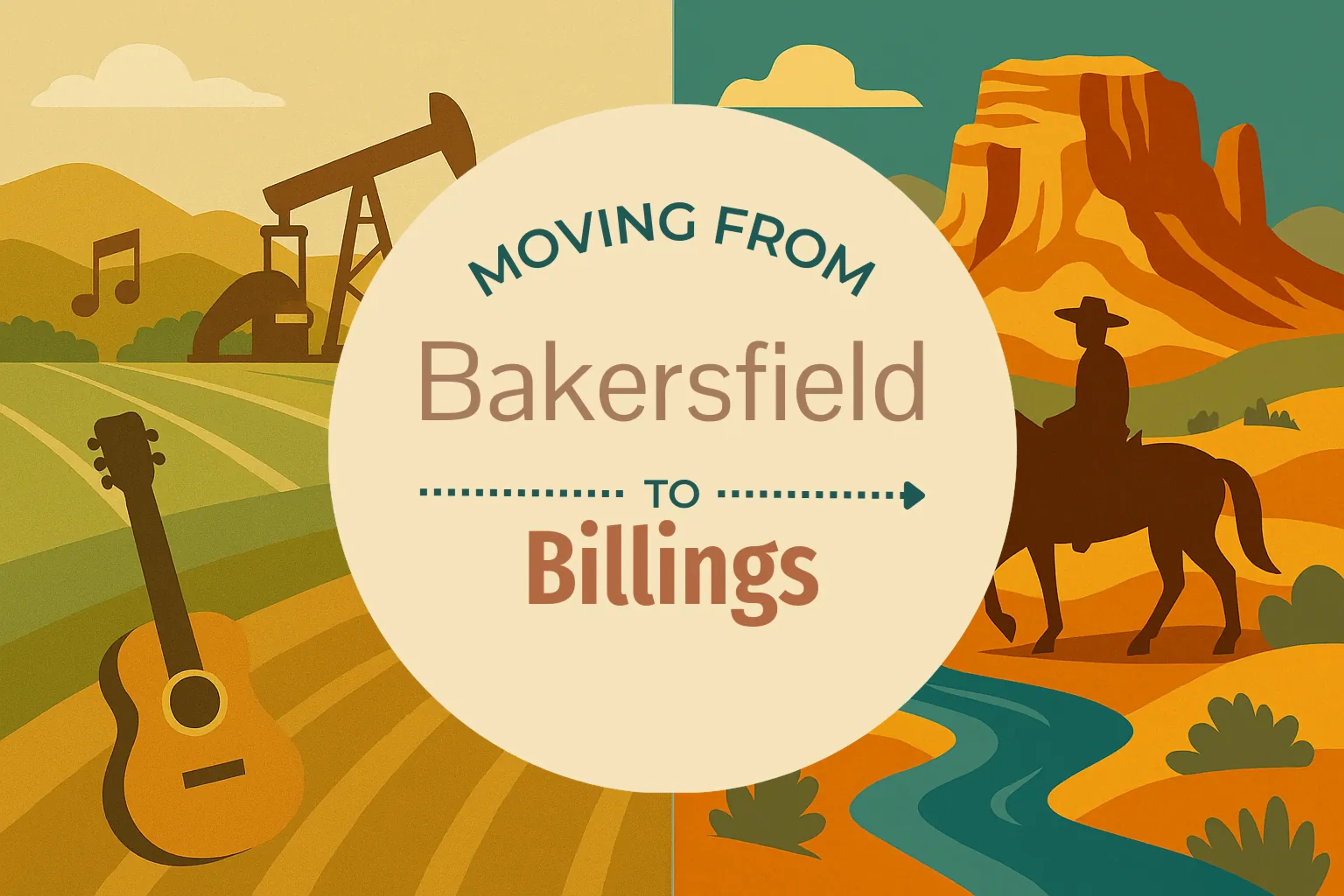 Side-by-side comparison of Bakersfield to Billings moving companies