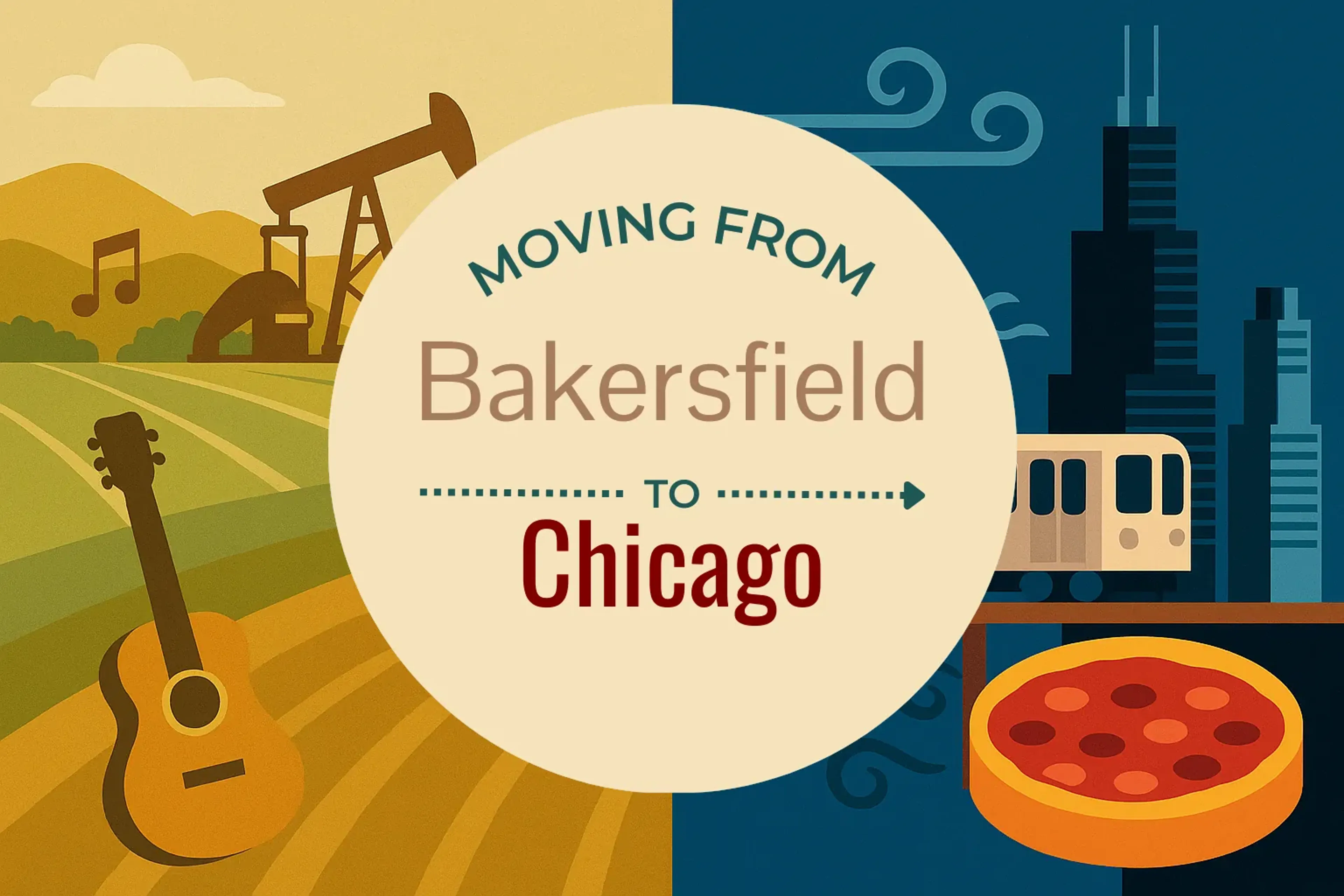 Side-by-side comparison of Bakersfield to Chicago moving companies