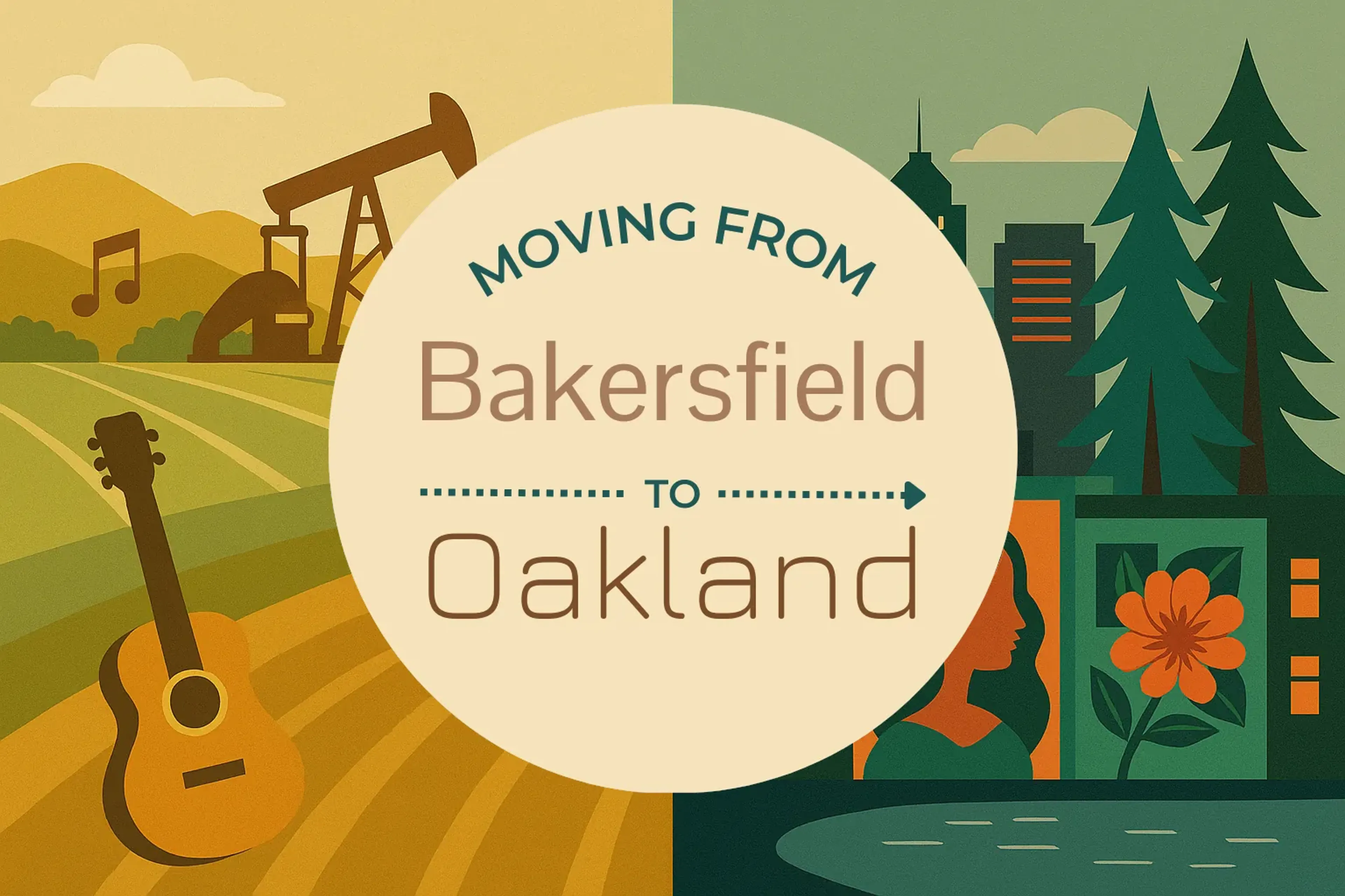 Side-by-side comparison of Bakersfield to Oakland moving companies