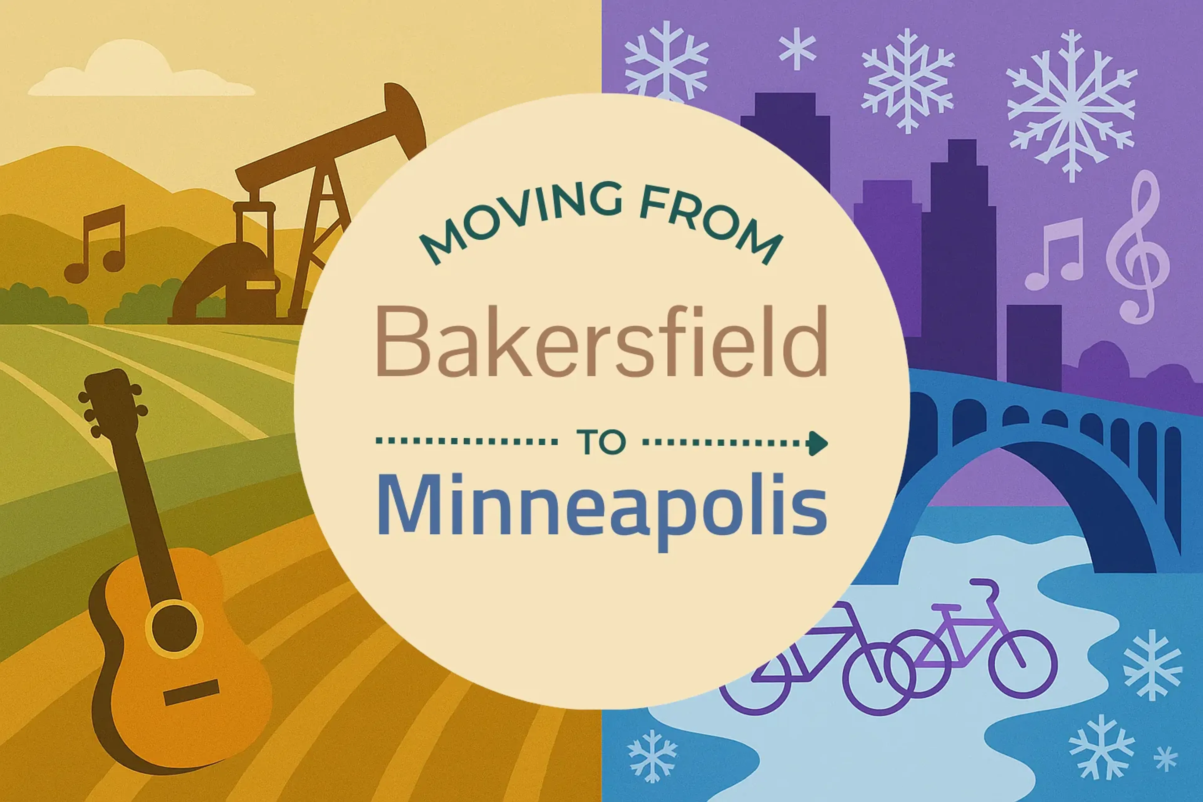 Side-by-side comparison of Bakersfield to Minneapolis moving companies