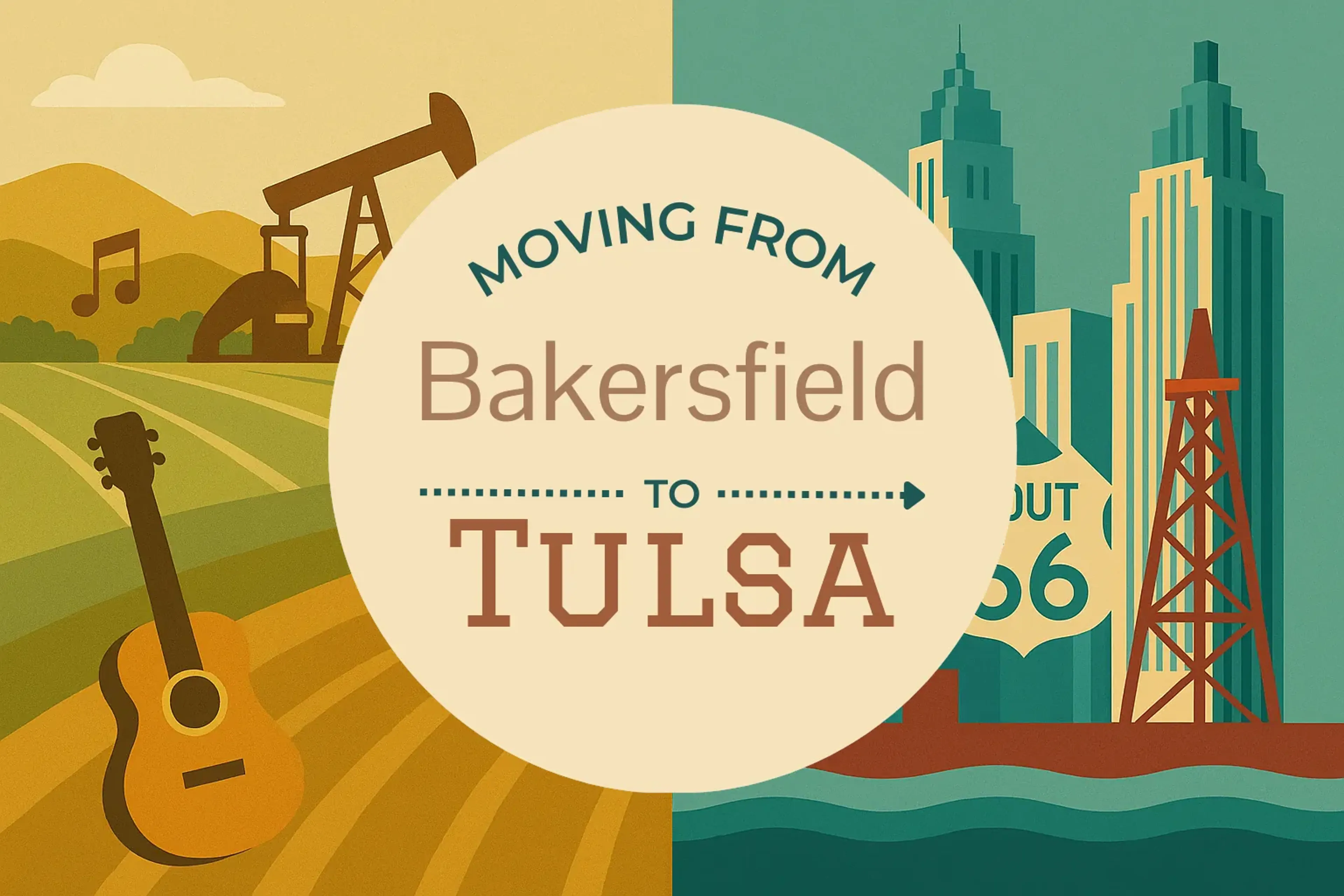 Side-by-side comparison of Bakersfield to Tulsa moving companies