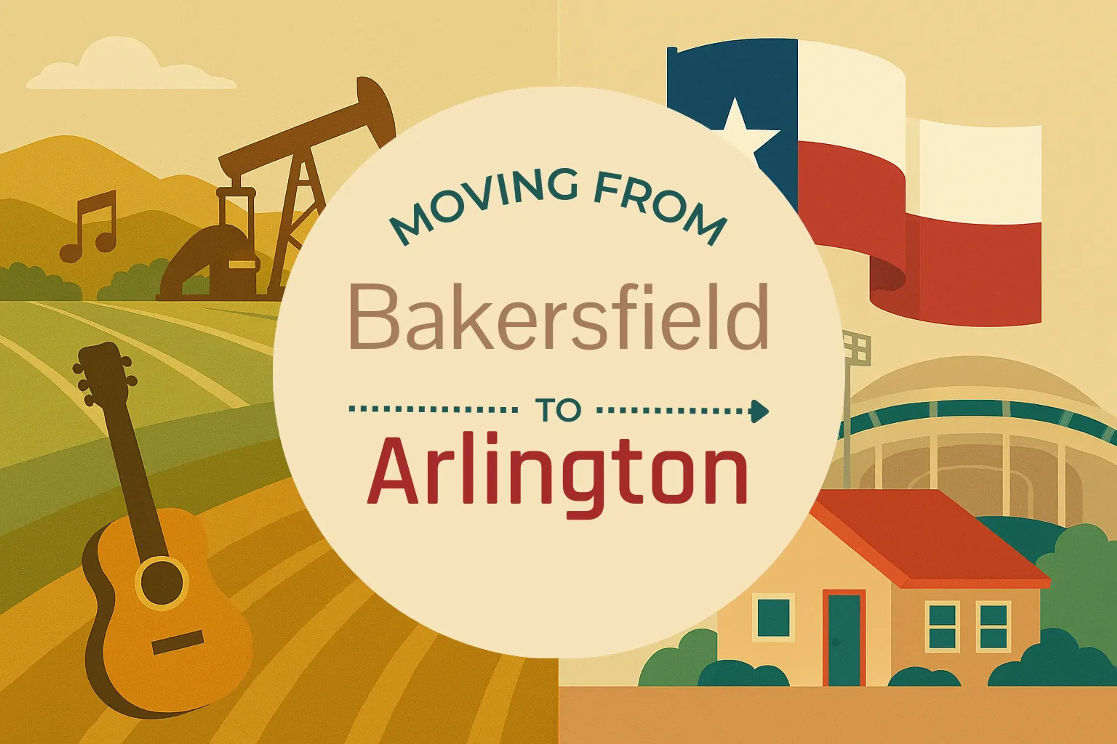 Side-by-side comparison of Bakersfield to Arlington moving companies
