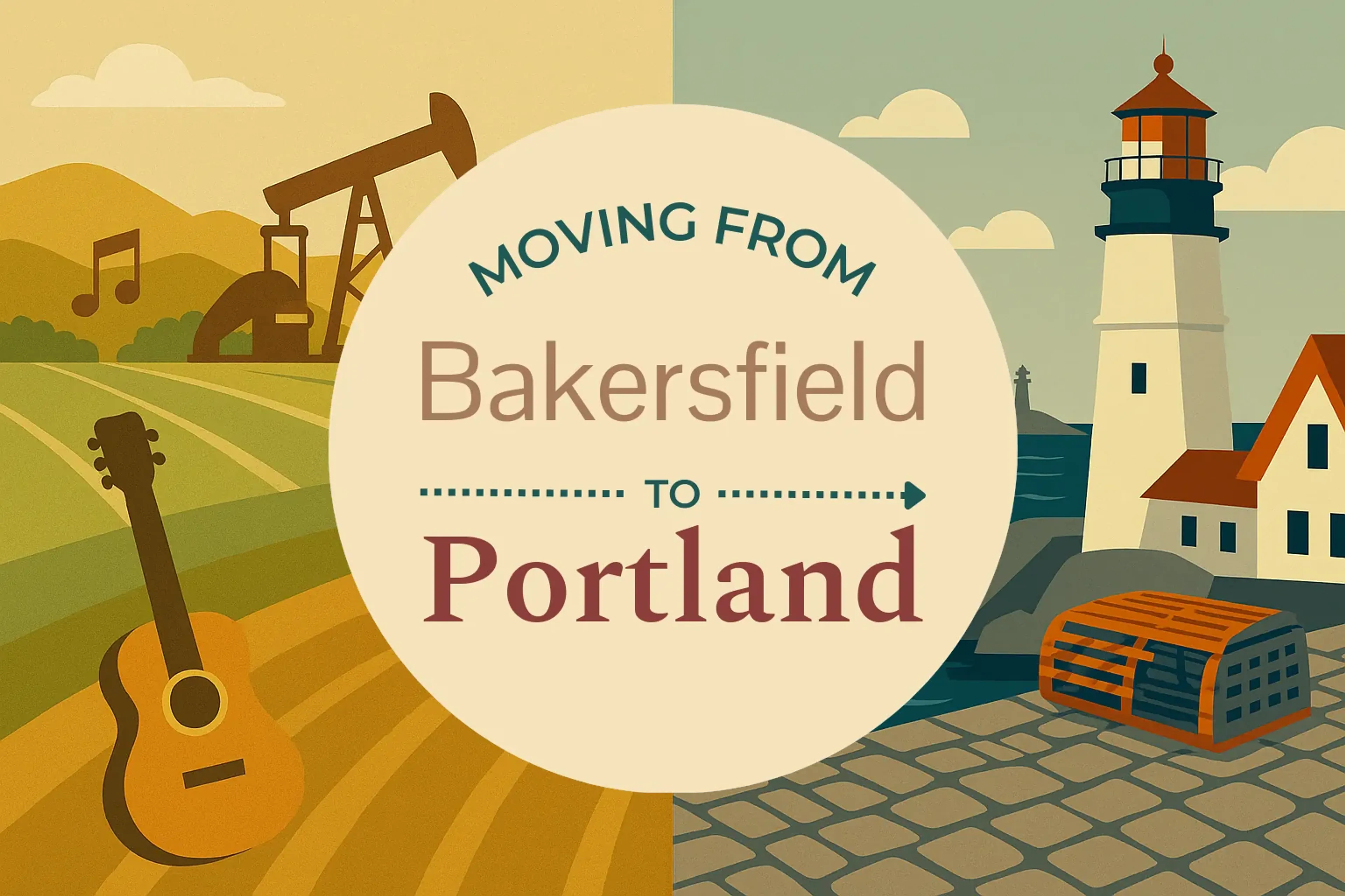 Side-by-side comparison of Bakersfield to Portland moving companies
