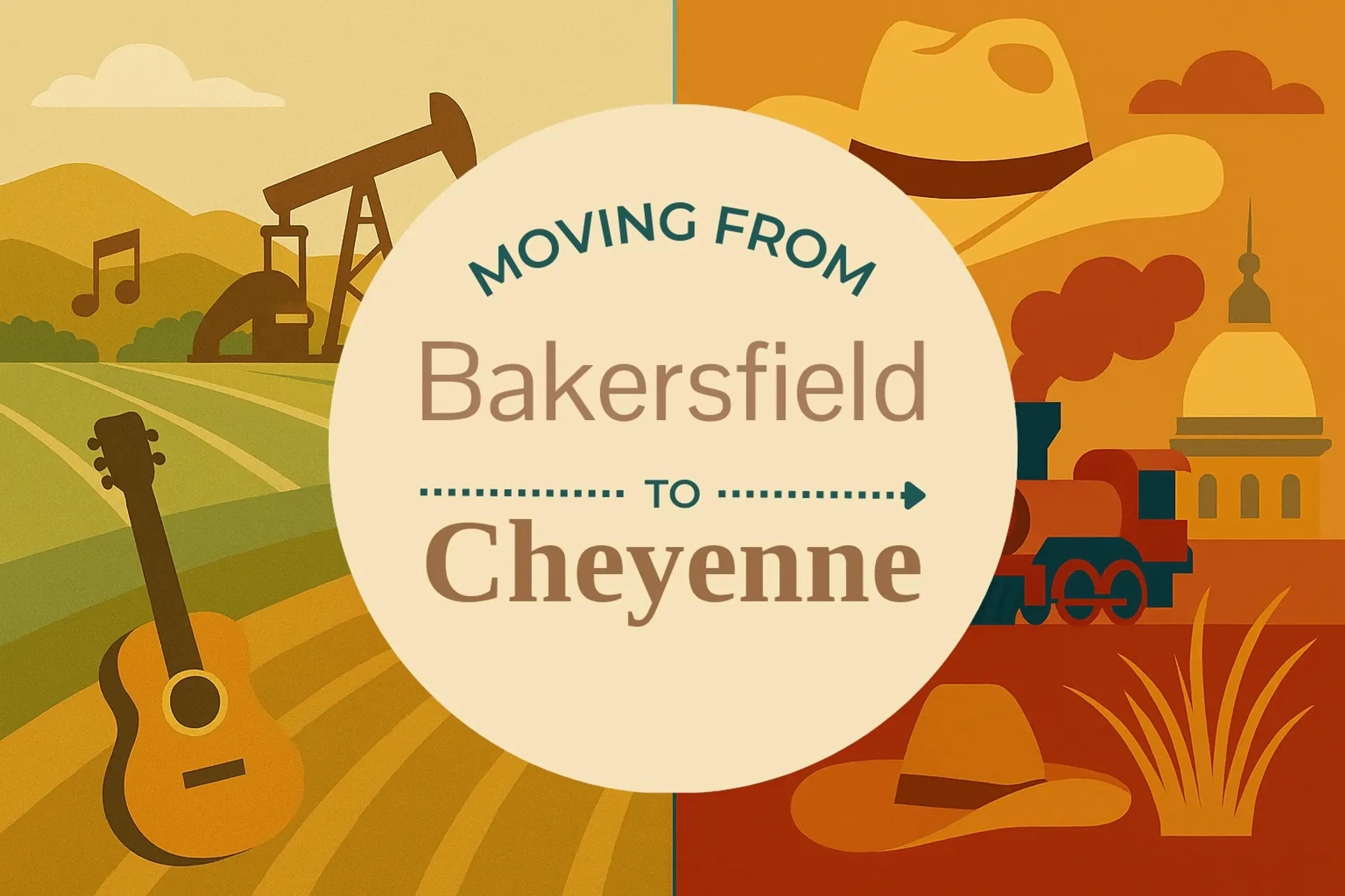 Side-by-side comparison of Bakersfield to Cheyenne moving companies