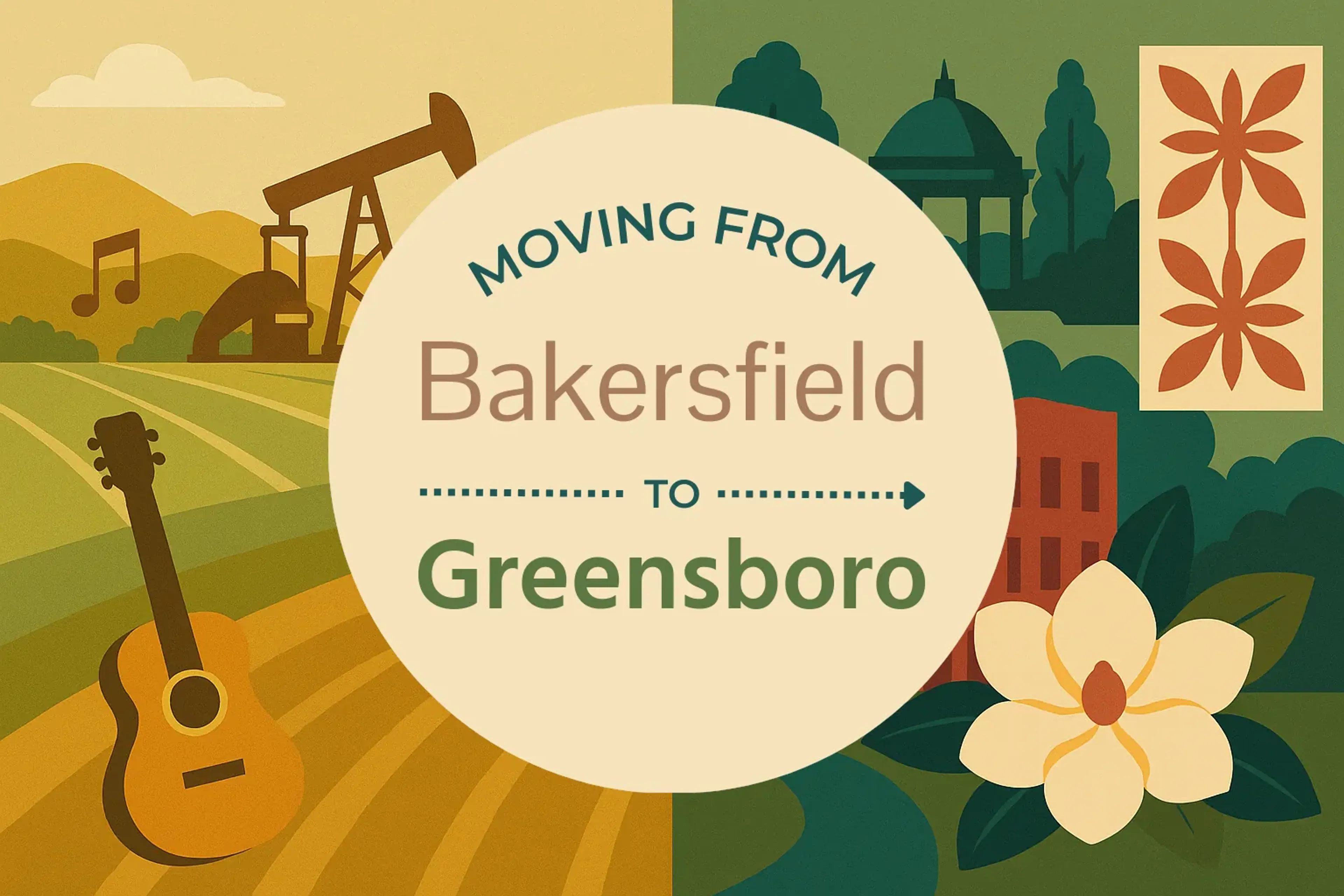 Side-by-side comparison of Bakersfield to Greensboro moving companies