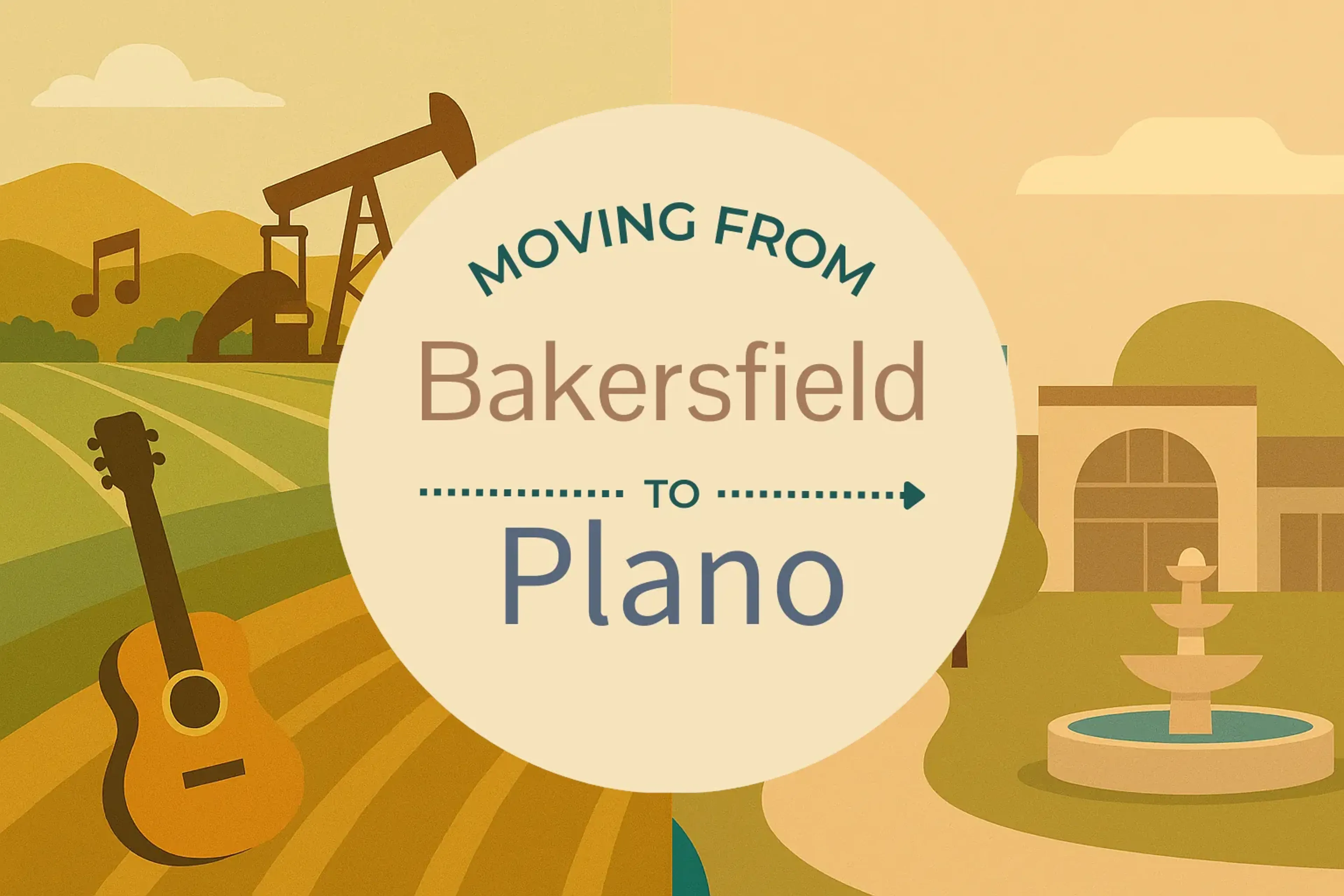 Side-by-side comparison of Bakersfield to Plano moving companies