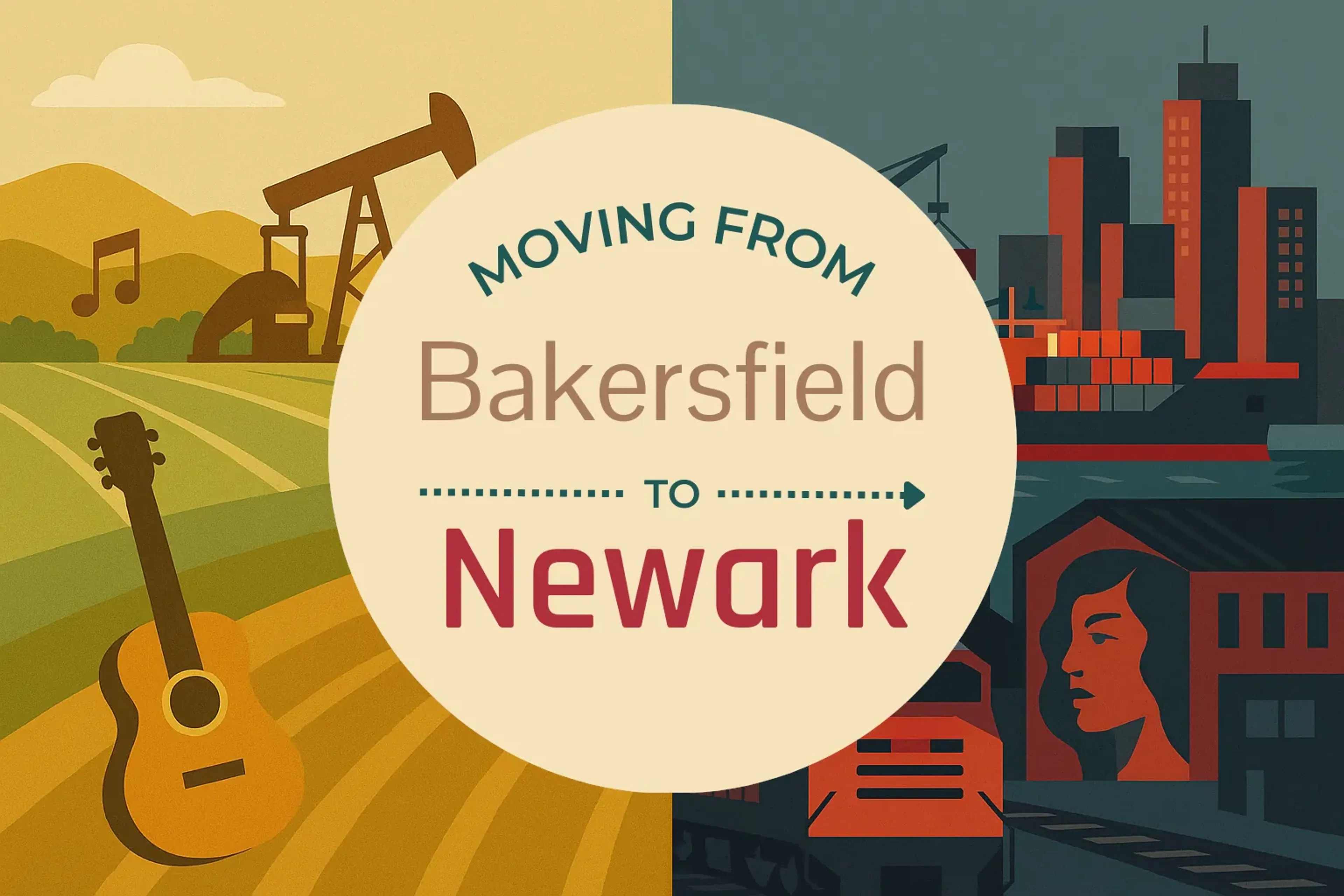 Side-by-side comparison of Bakersfield to Newark moving companies