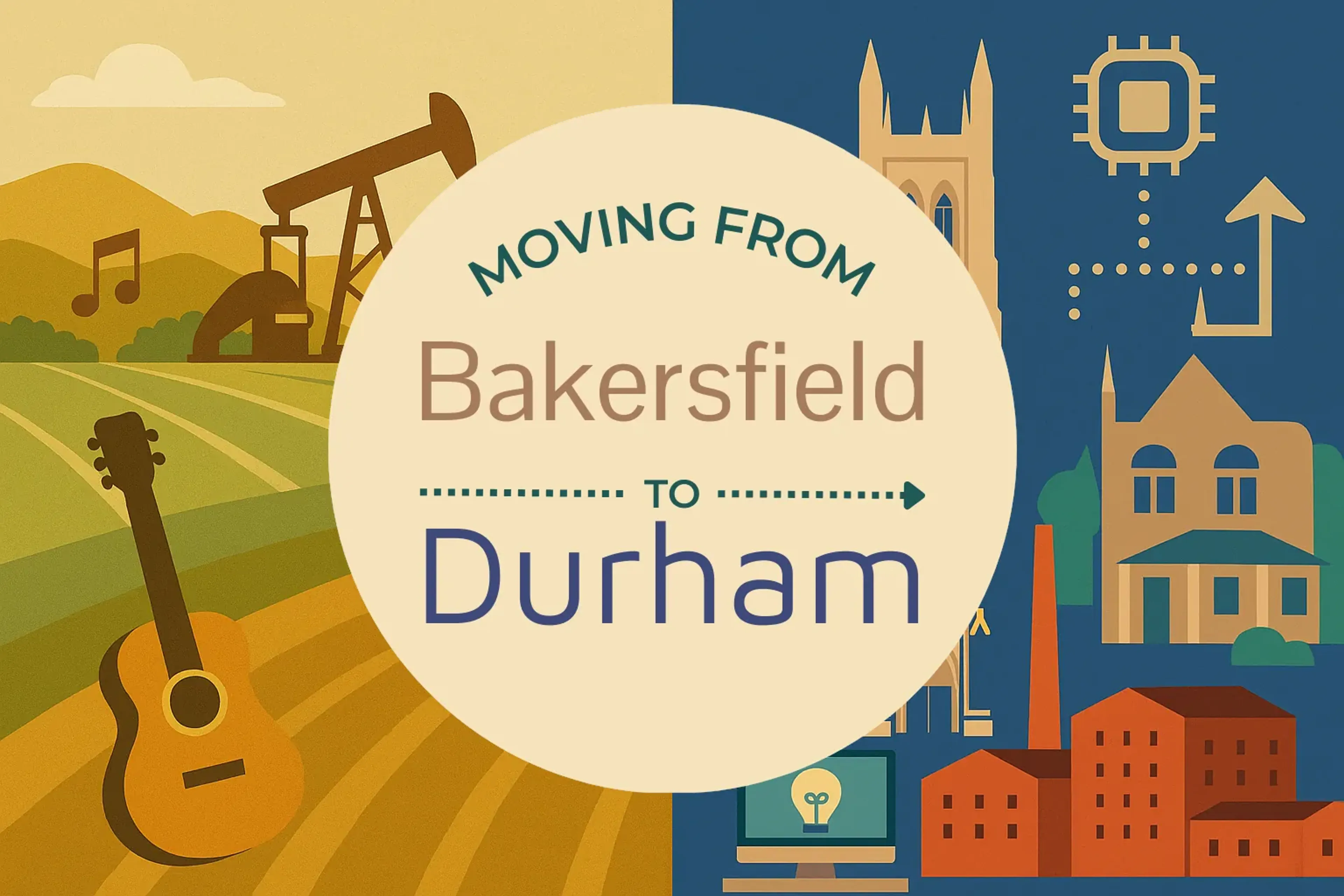 Side-by-side comparison of Bakersfield to Durham moving companies
