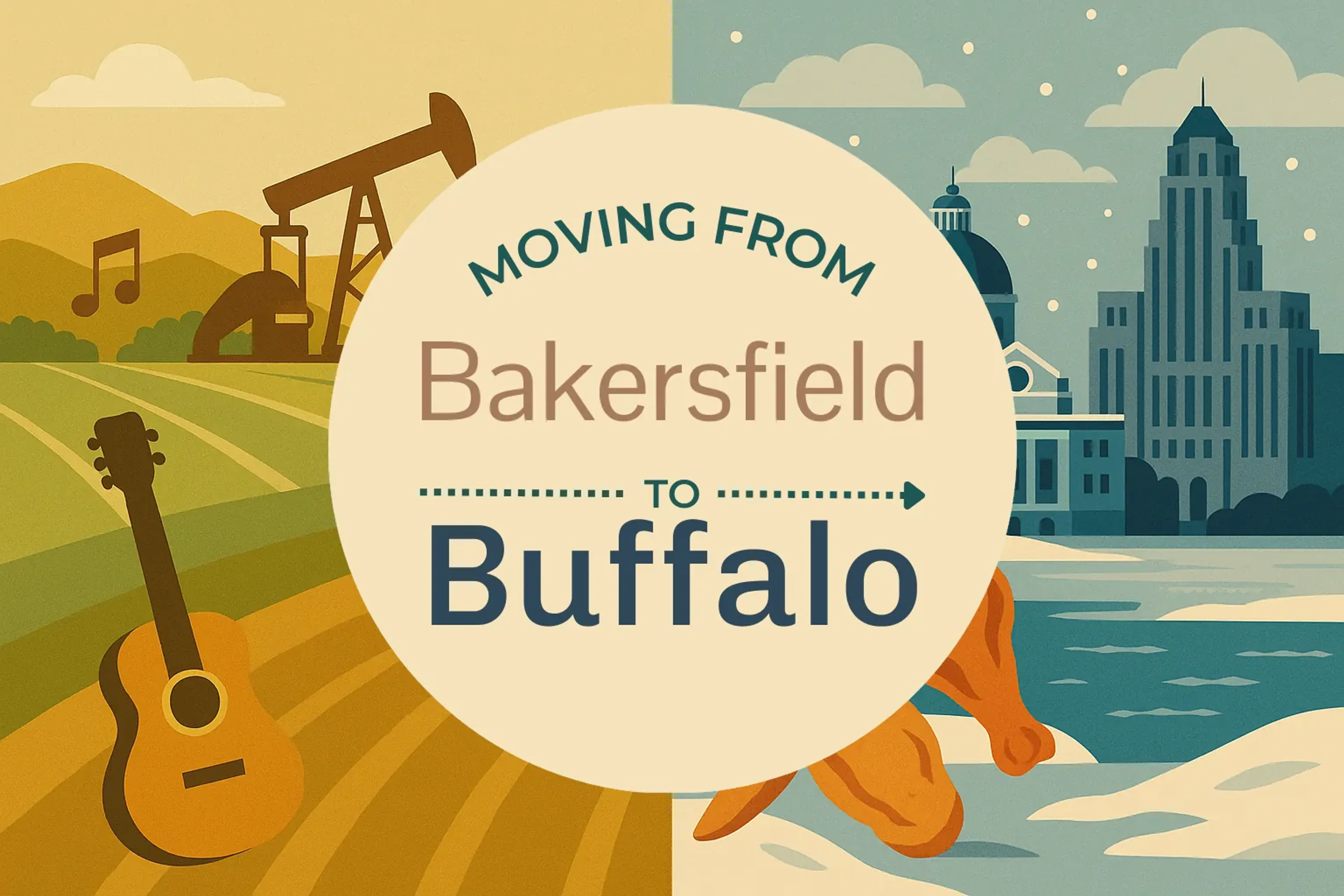 Side-by-side comparison of Bakersfield to Buffalo moving companies