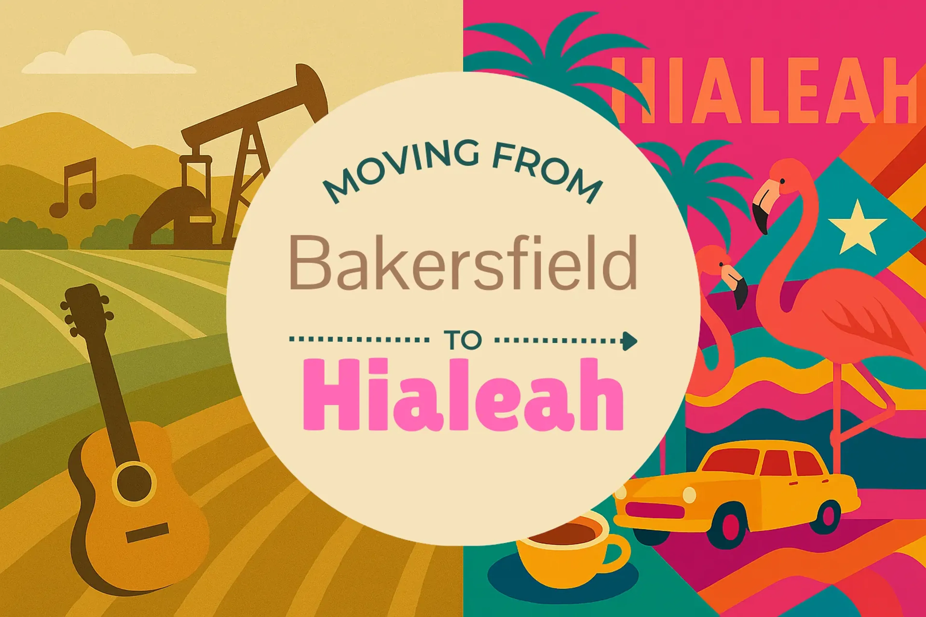 Side-by-side comparison of Bakersfield to Hialeah moving companies