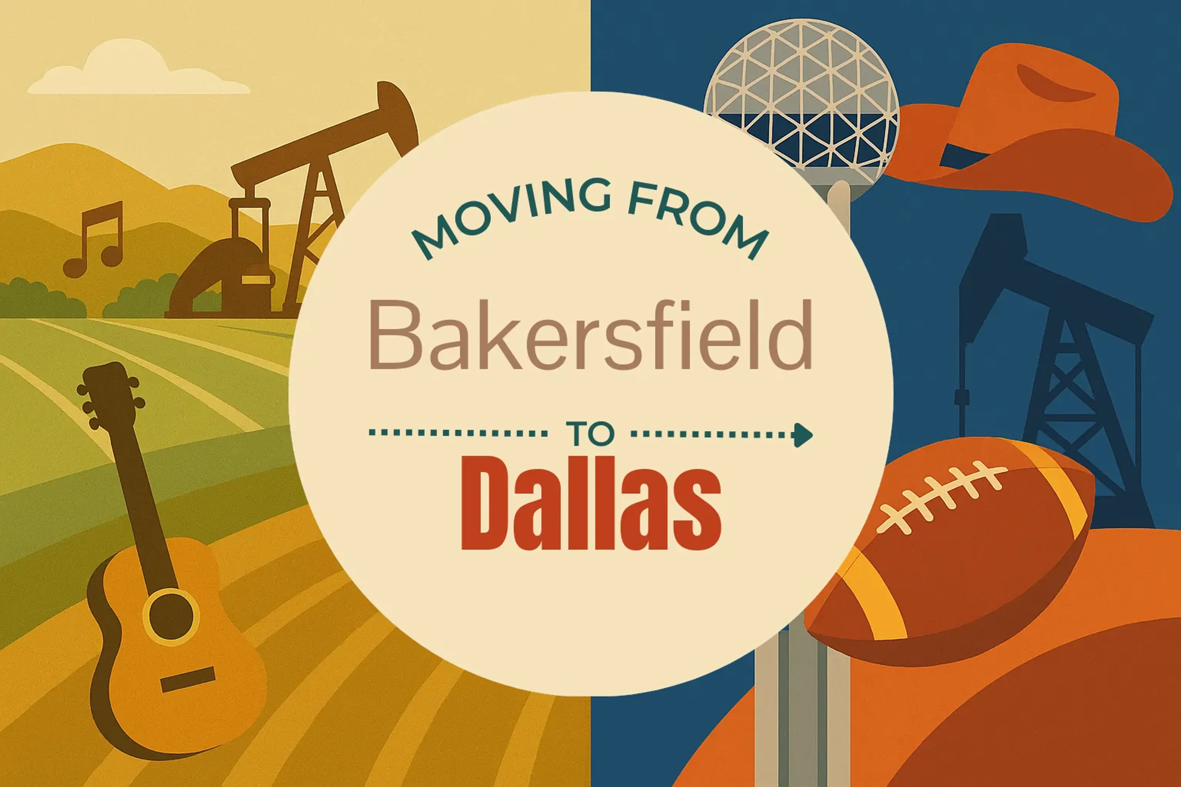 Side-by-side comparison of Bakersfield to Dallas moving companies