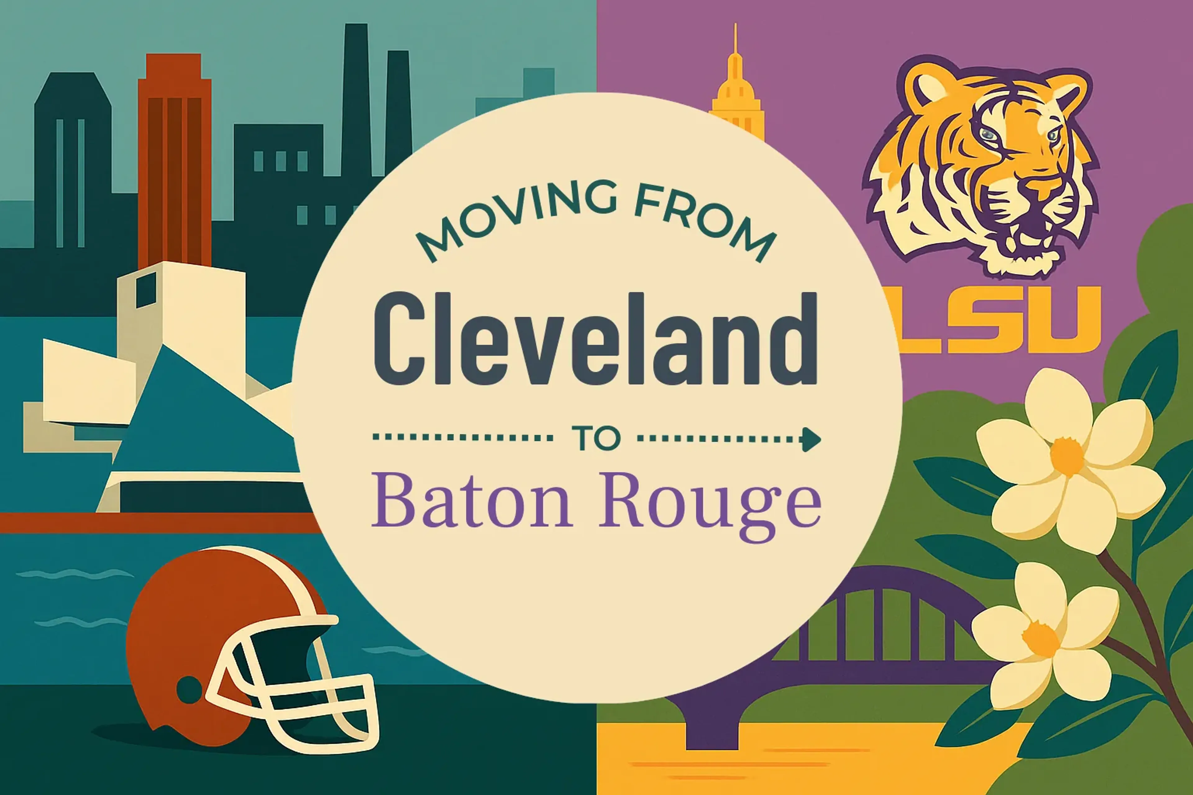 Side-by-side comparison of Cleveland to Baton Rouge moving companies
