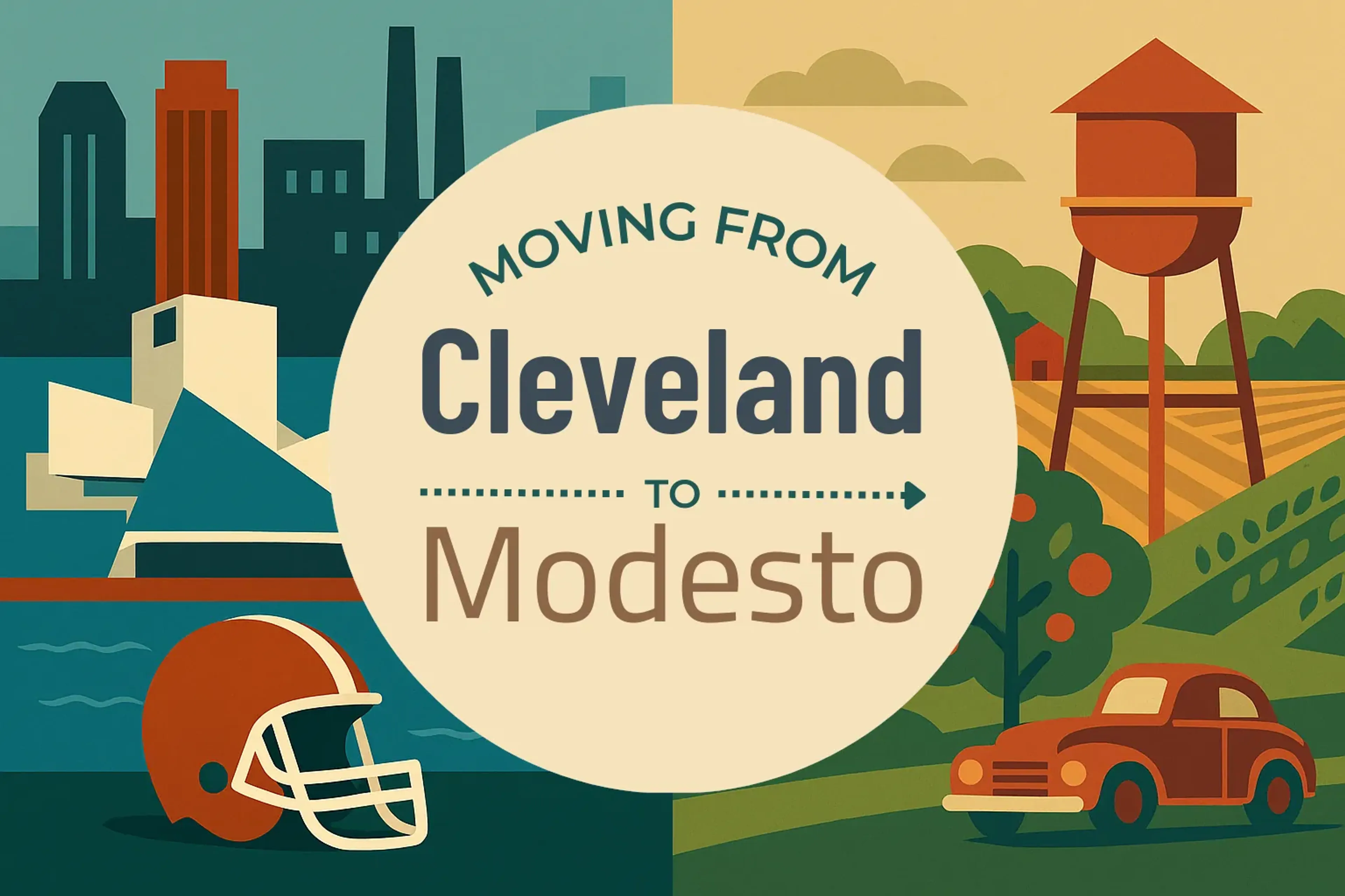 Side-by-side comparison of Cleveland to Modesto moving companies