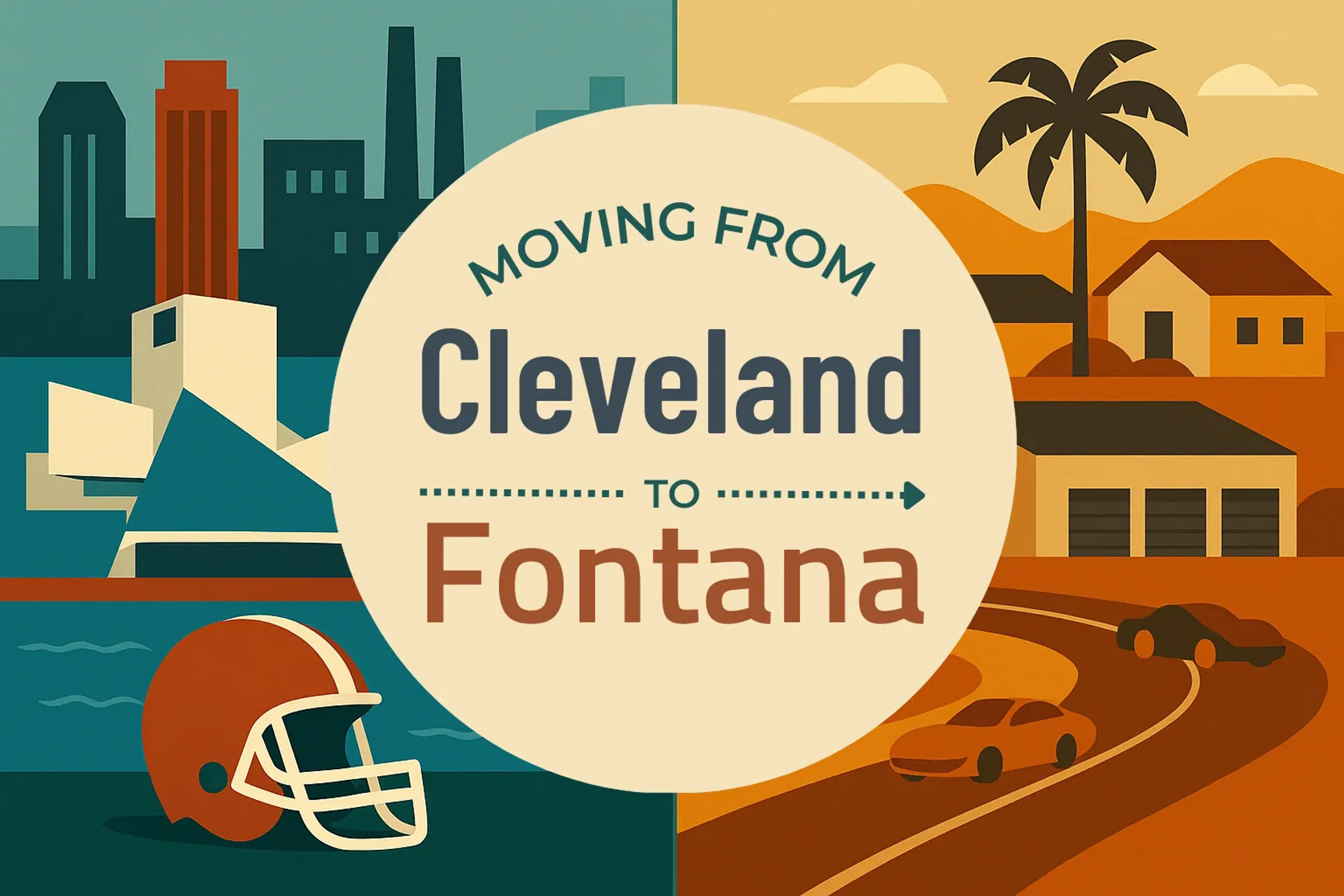 Side-by-side comparison of Cleveland to Fontana moving companies