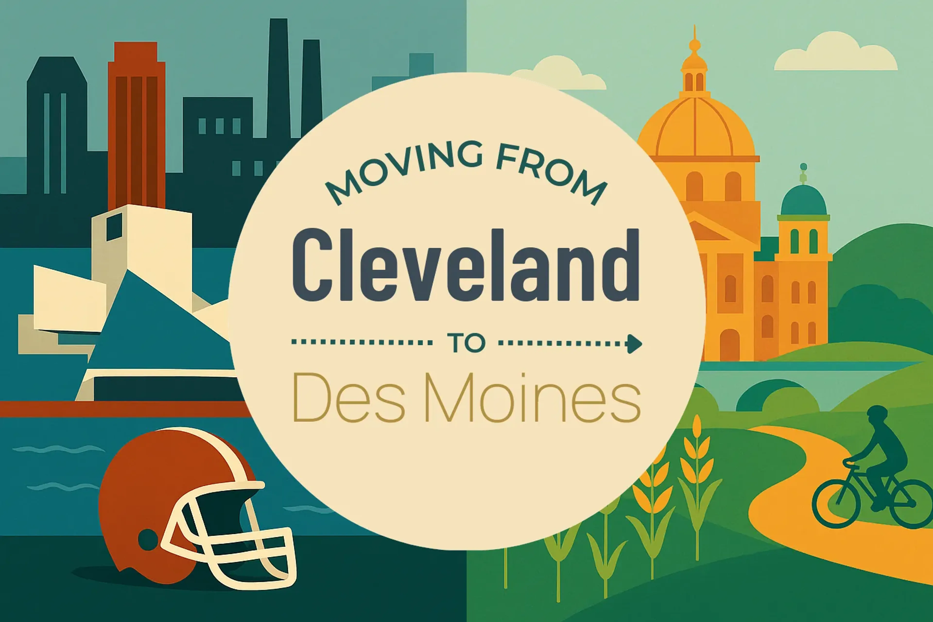Side-by-side comparison of Cleveland to Des Moines moving companies