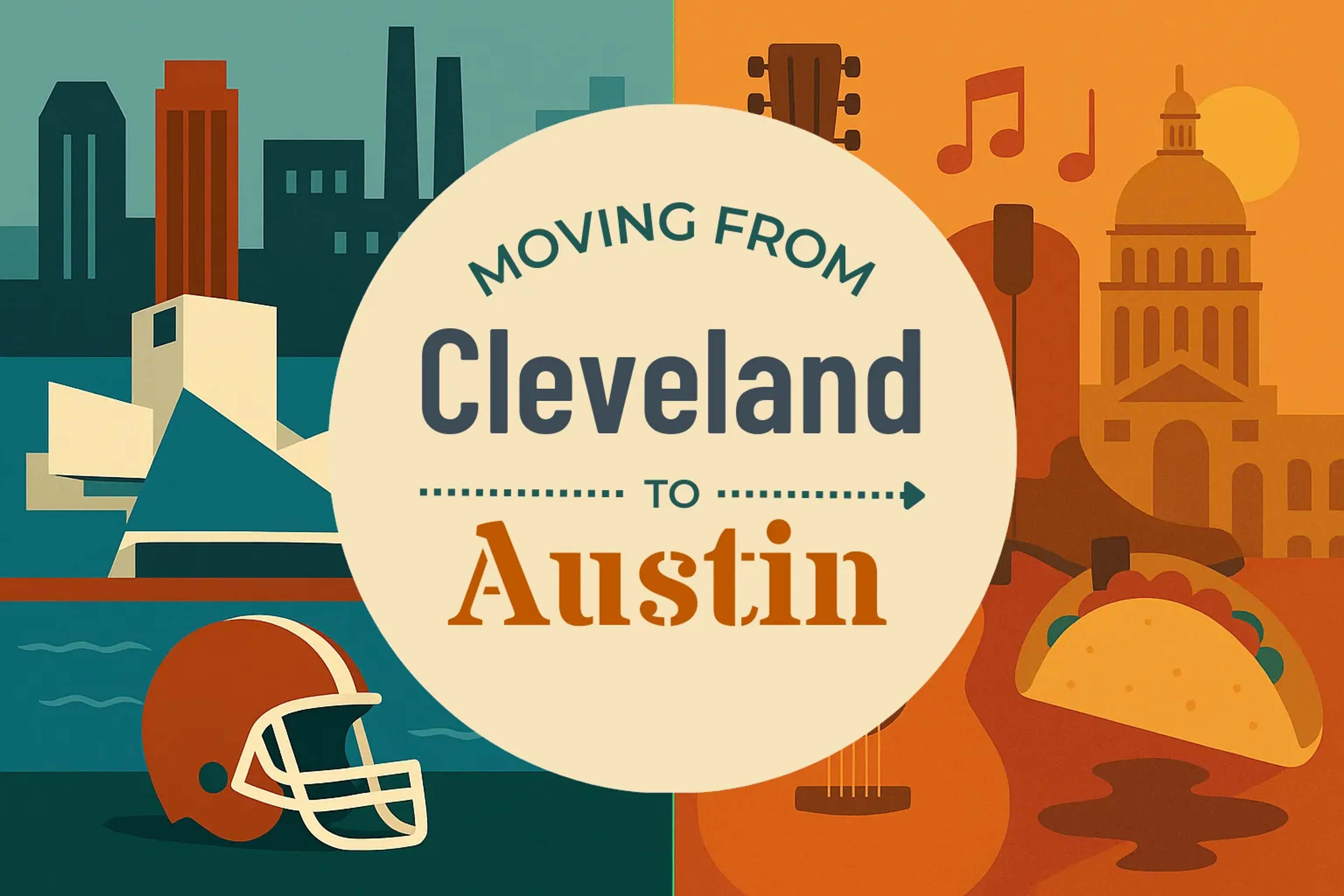 Side-by-side comparison of Cleveland to Austin moving companies
