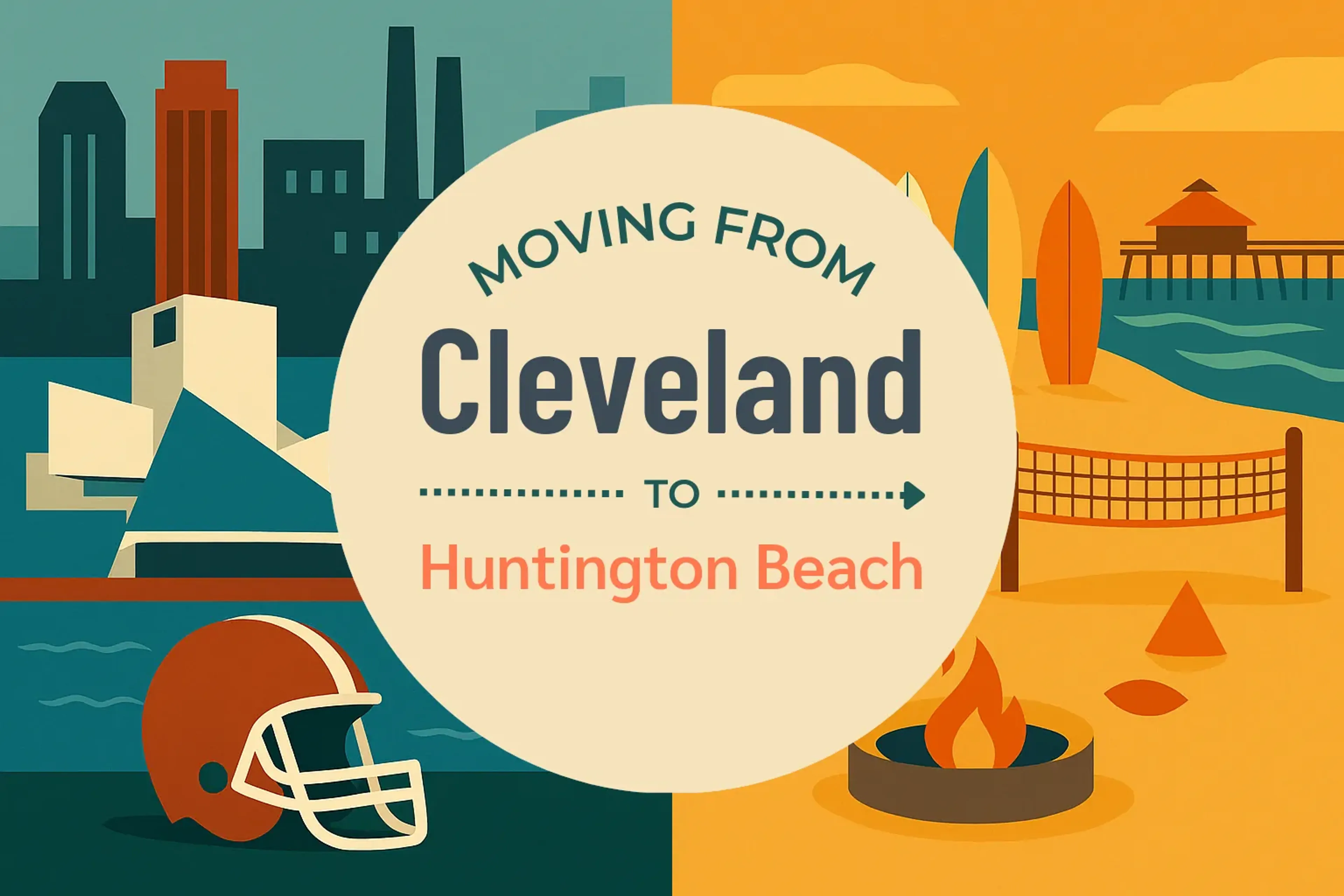 Side-by-side comparison of Cleveland to Huntington Beach moving companies