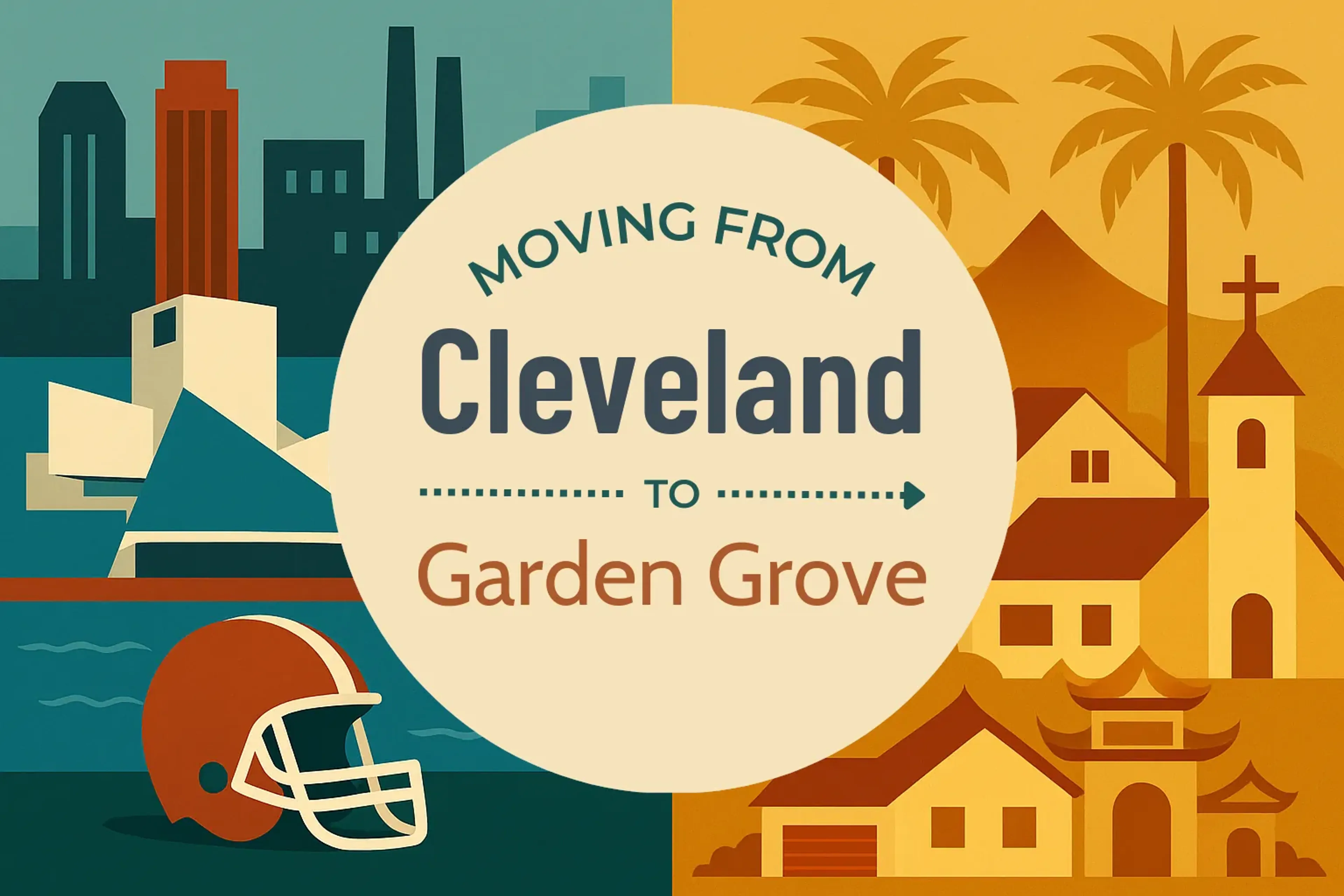 Side-by-side comparison of Cleveland to Garden Grove moving companies