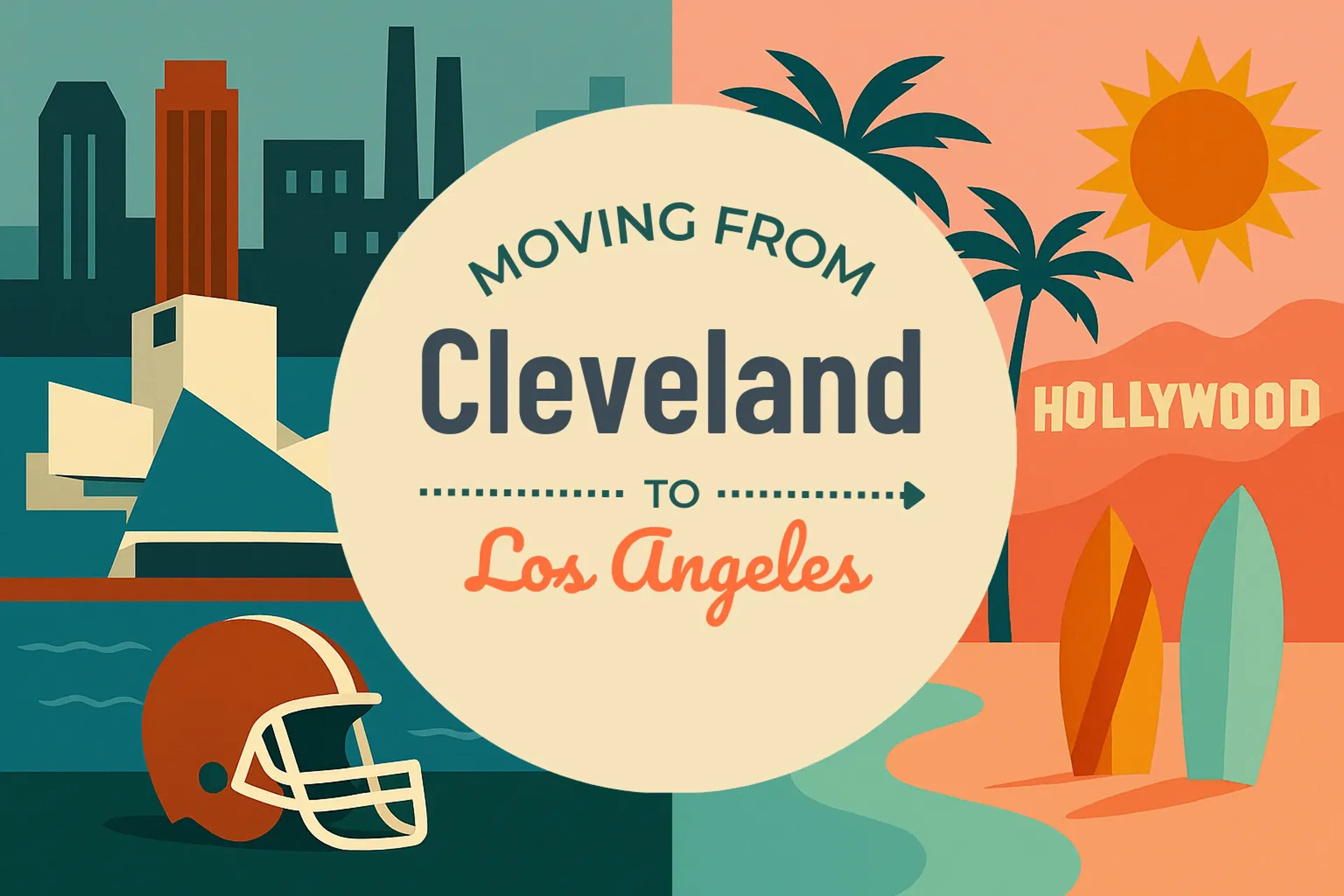 Side-by-side comparison of Cleveland to Los Angeles moving companies