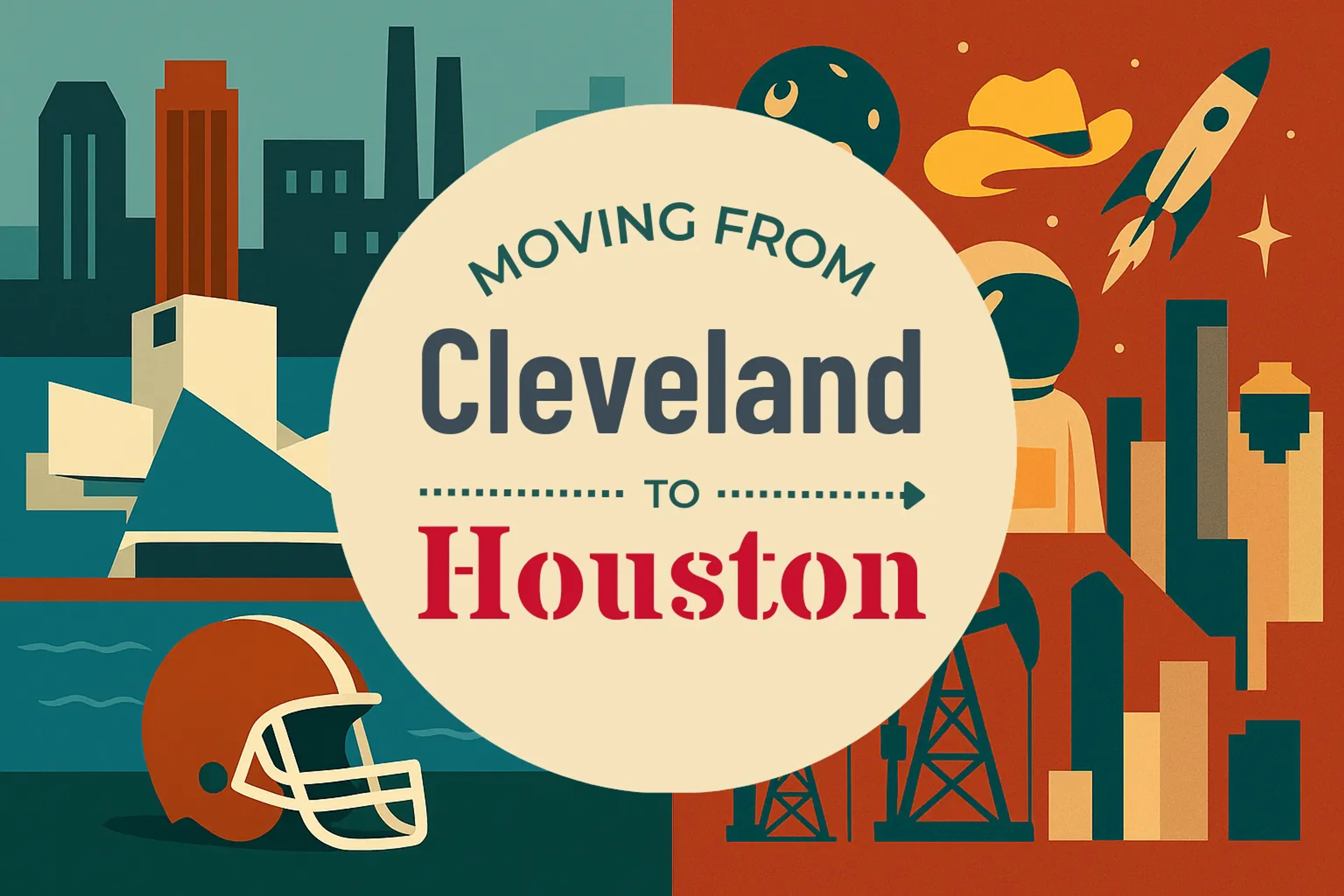 Side-by-side comparison of Cleveland to Houston moving companies