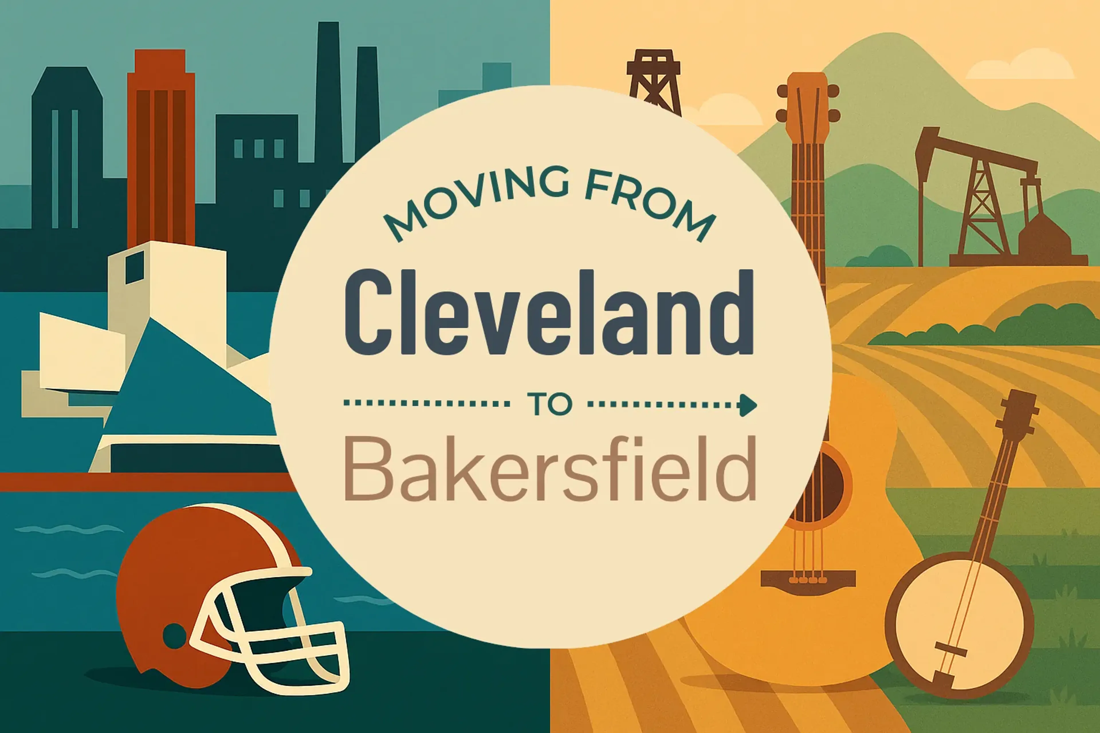 Side-by-side comparison of Cleveland to Bakersfield moving companies