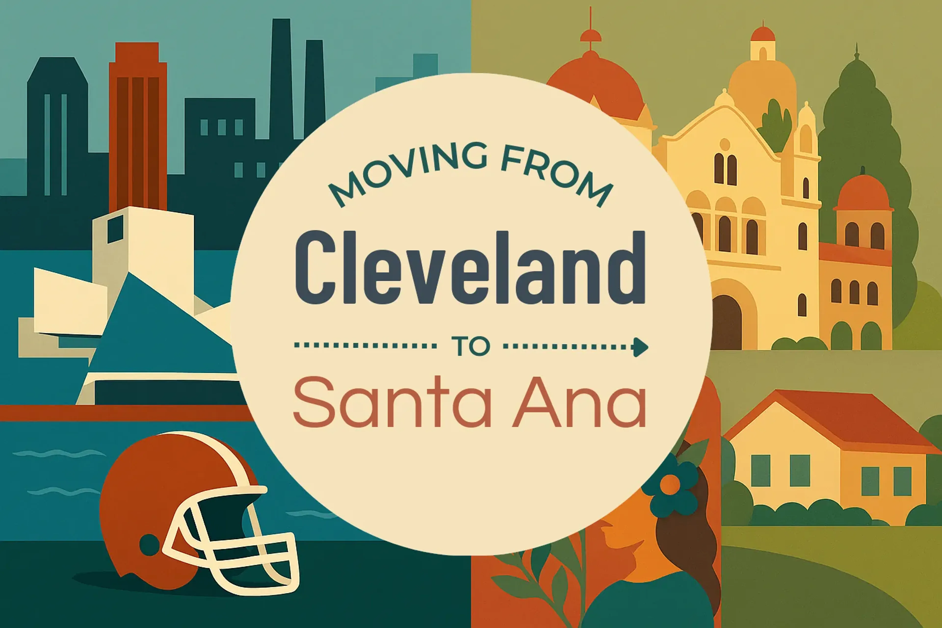 Side-by-side comparison of Cleveland to Santa Ana moving companies