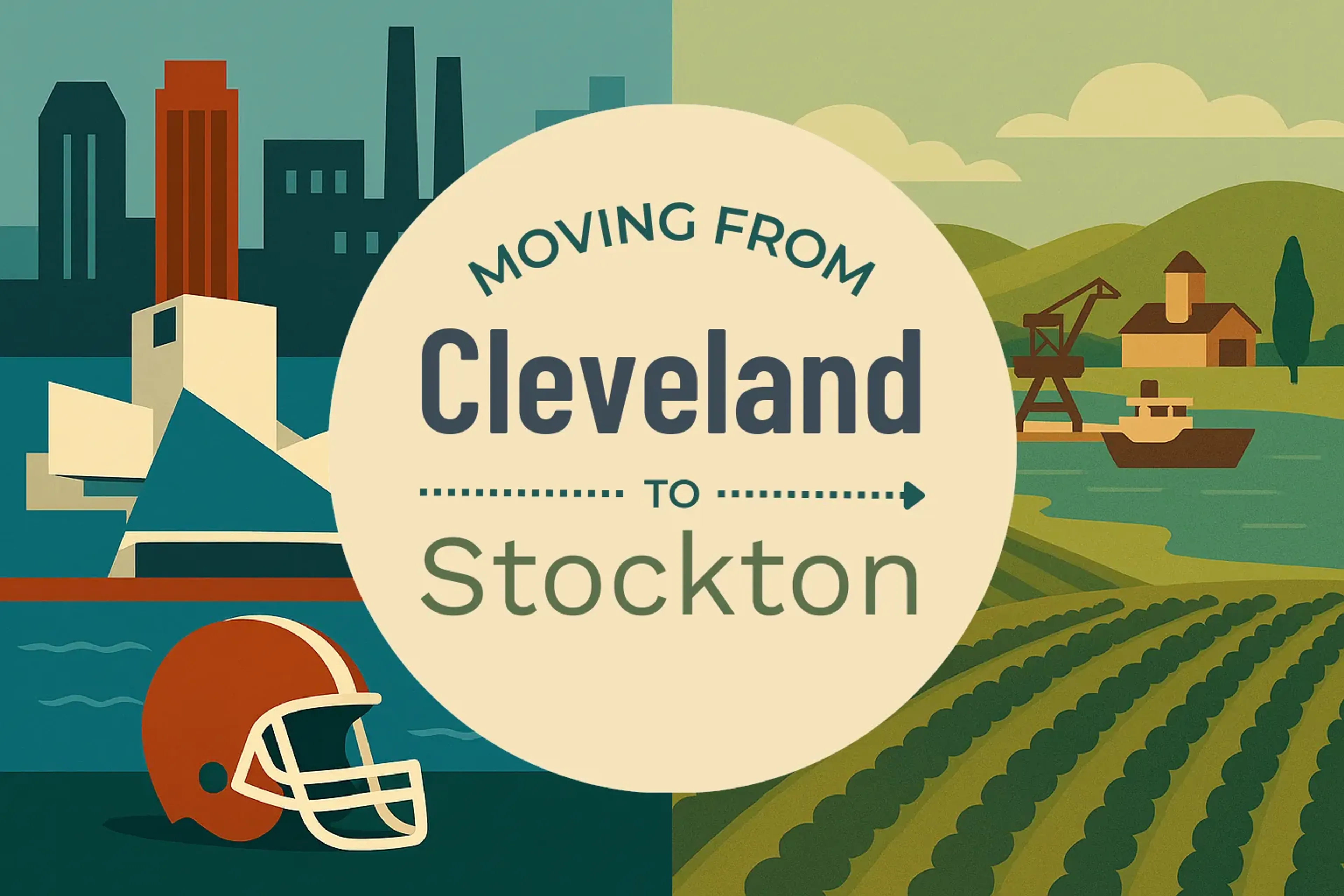 Side-by-side comparison of Cleveland to Stockton moving companies